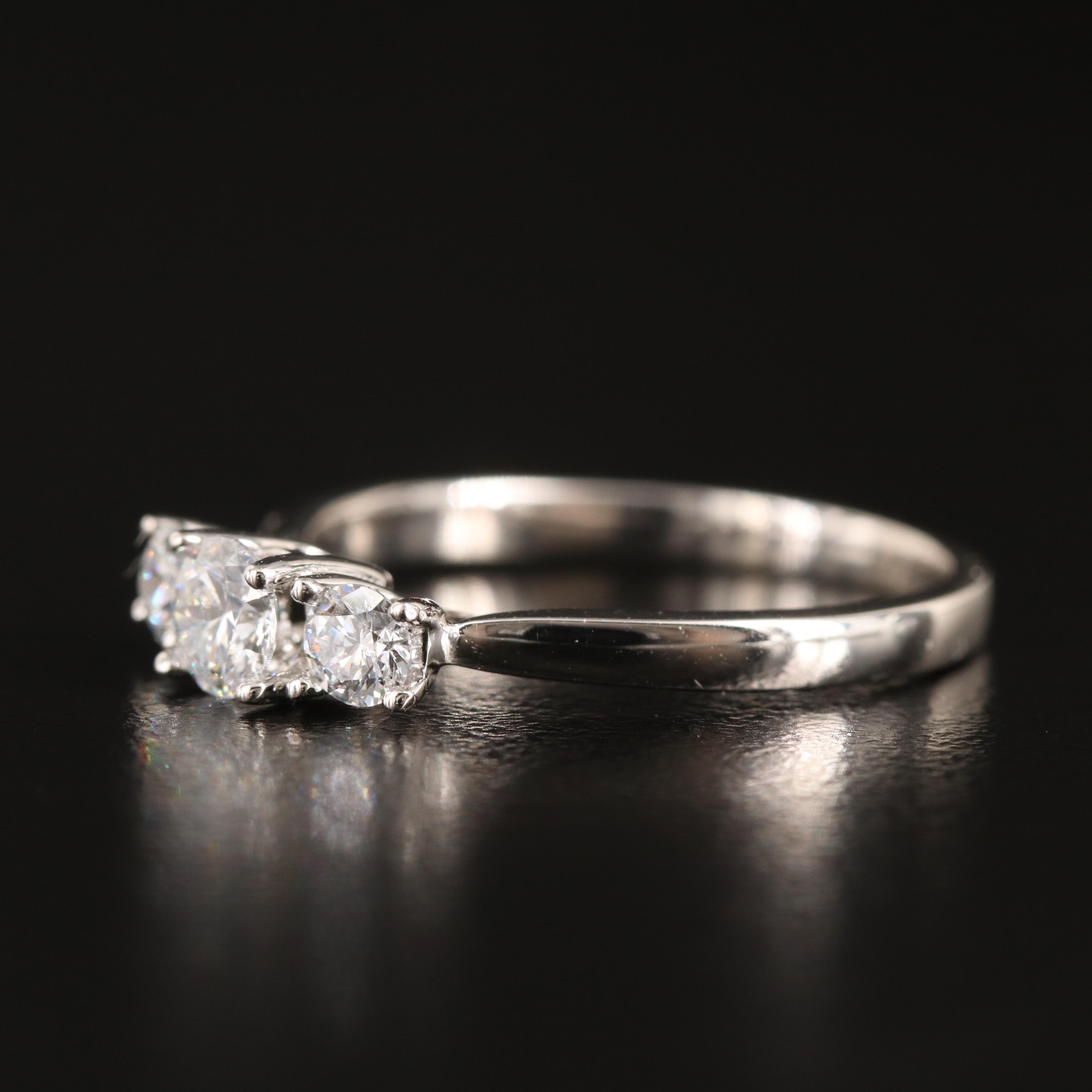 14K 0.52 CTW Lab Grown Diamond Three Stone Ring with IGI Report