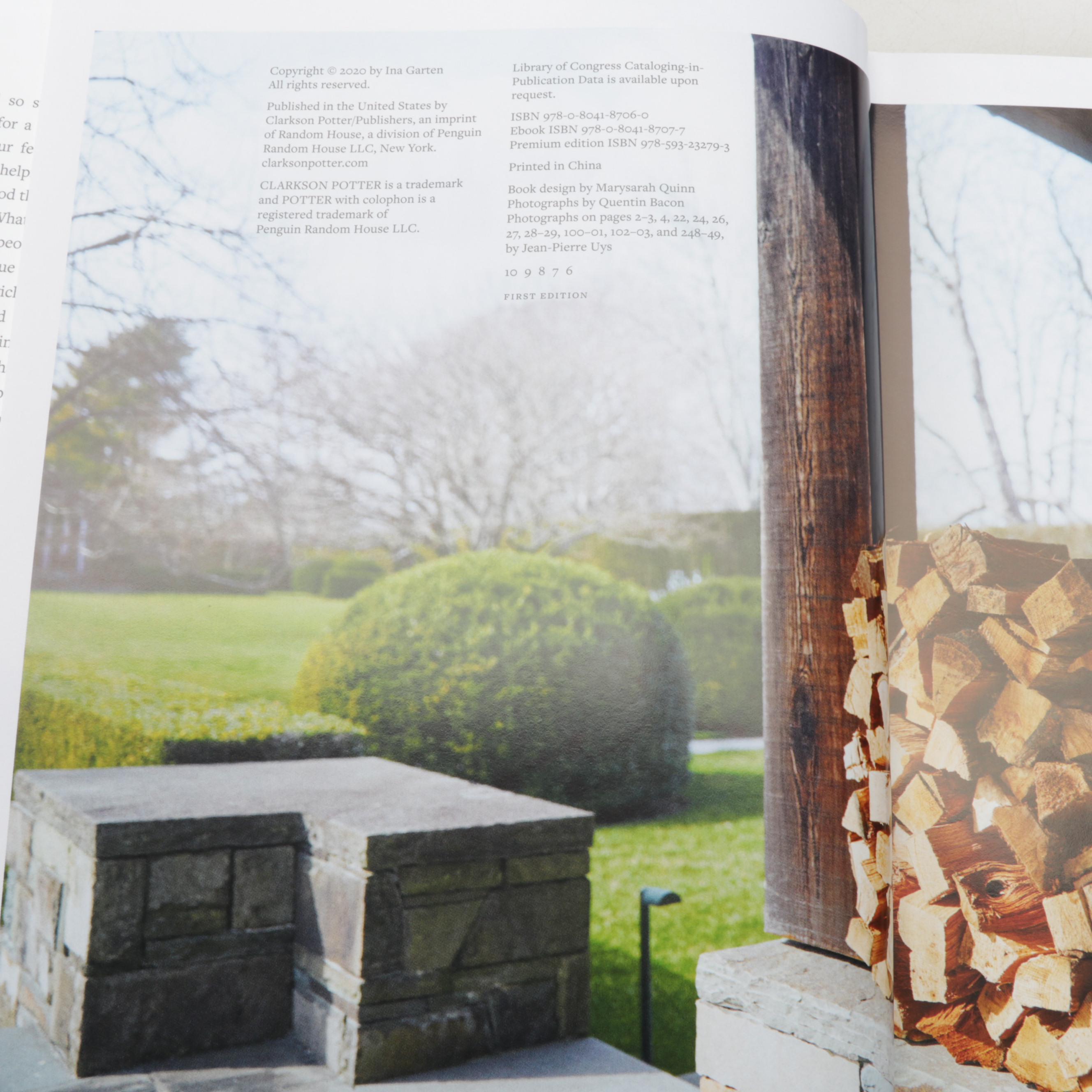 Ina Garten "Barefoot Contessa" Cookbooks with Large Walnut Cheeseboard and More