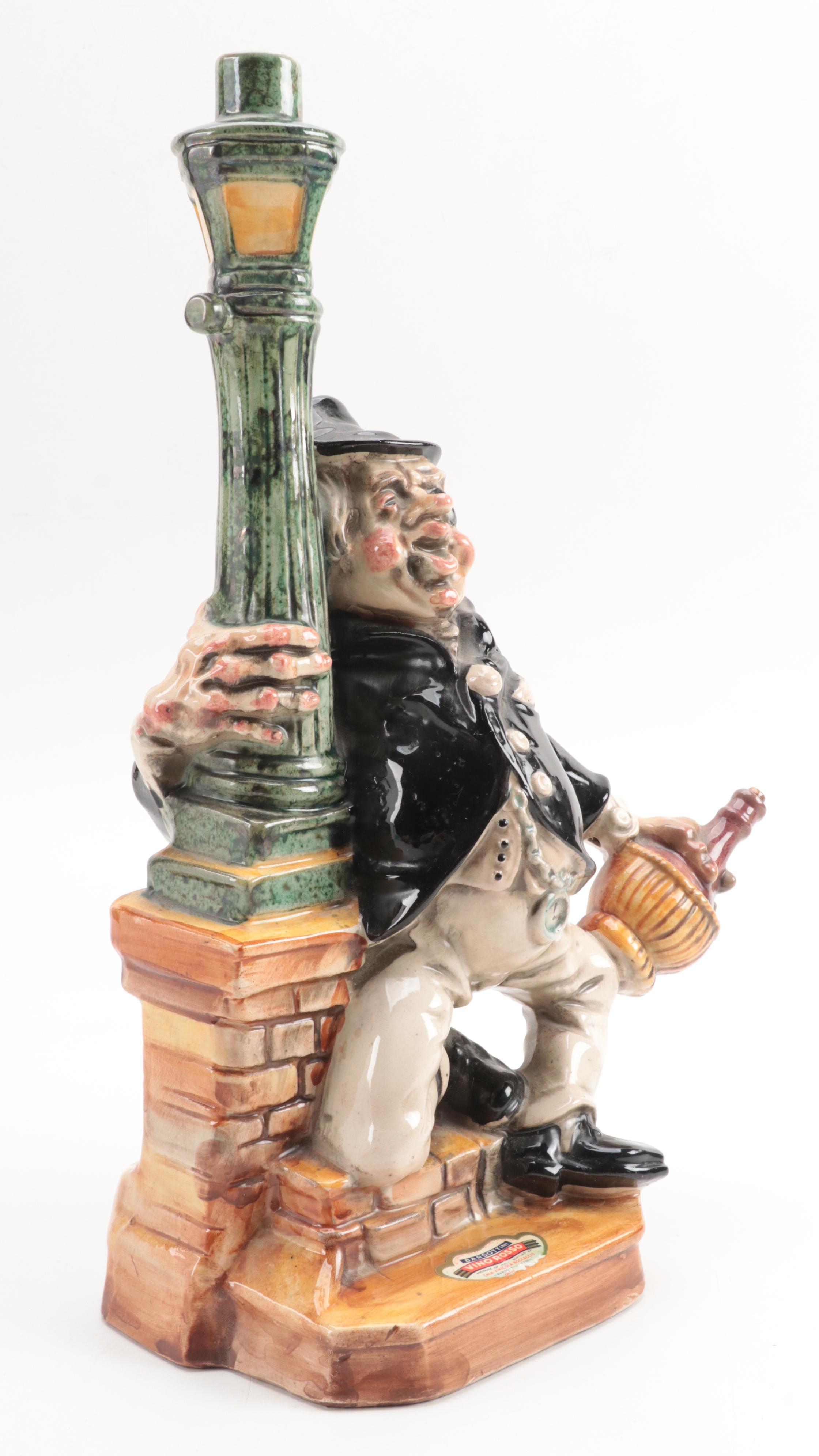Barosttini Ceramic Figural Hobo Wine Decanter