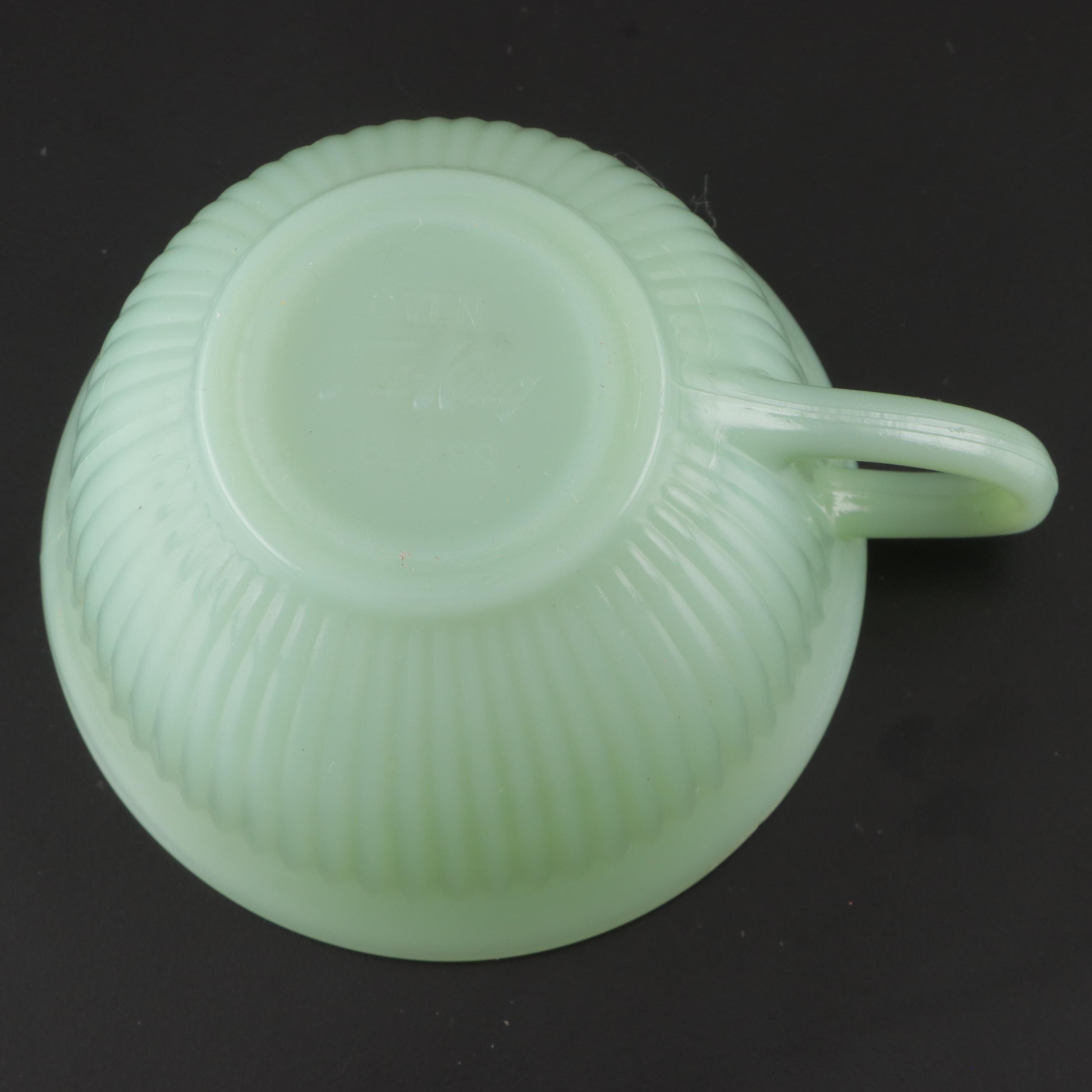 Fire-King Jadeite Oven Glass Dinnerware, Mid-20th Century