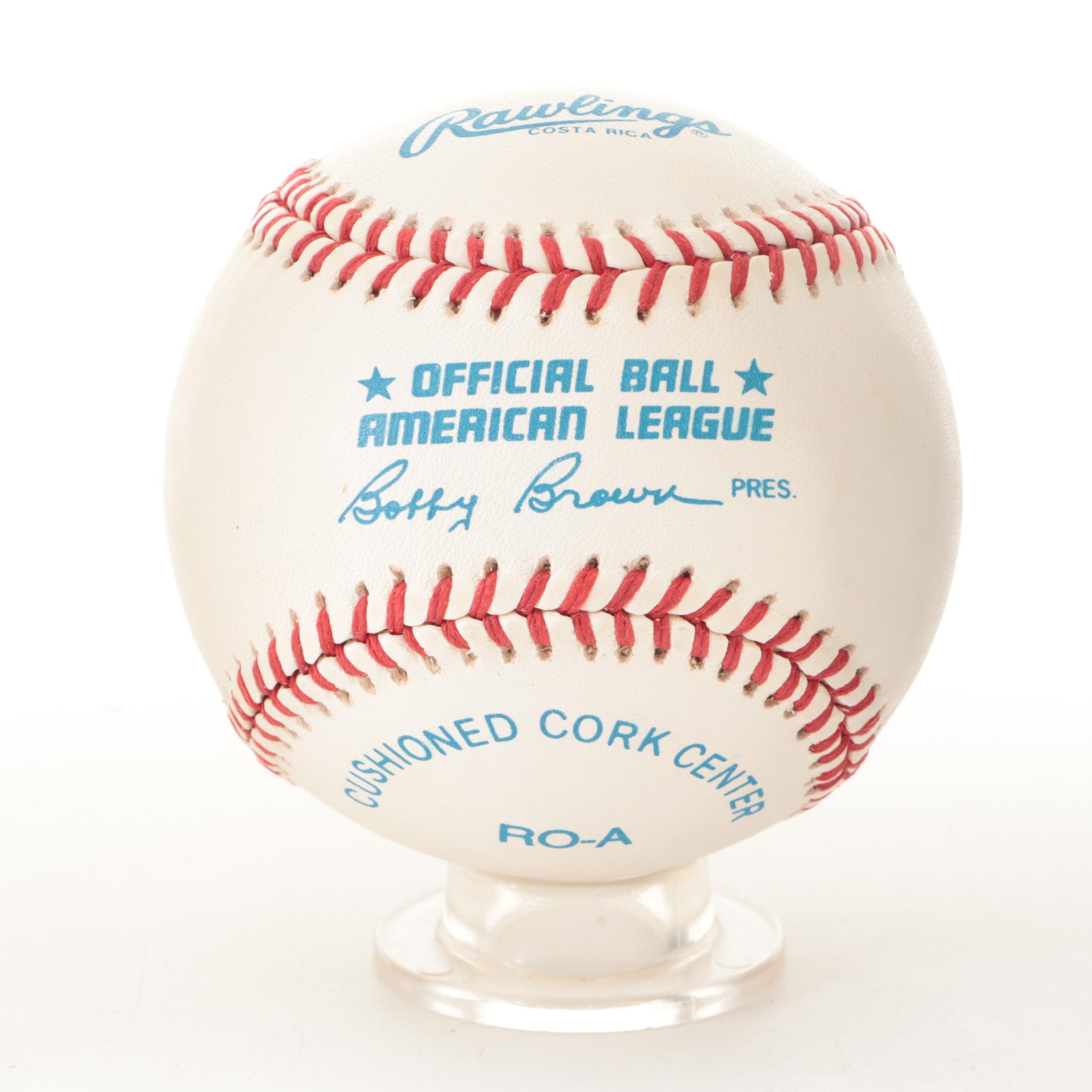 Tony Oliva Signed Rawlings Baseball with 1964 Topps Rookie Card