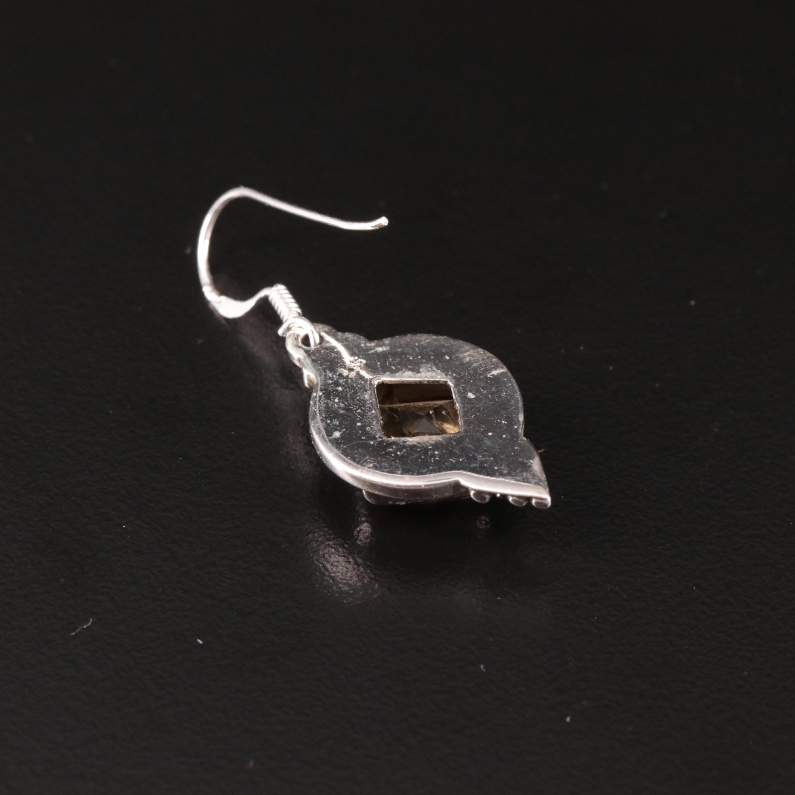 Sterling Citrine Dangle Earrings