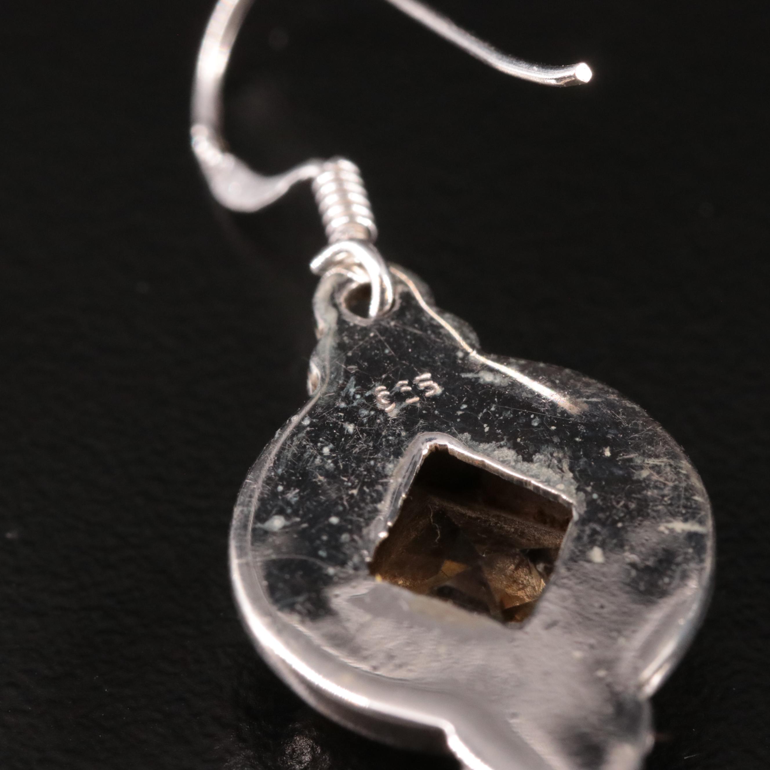 Sterling Citrine Dangle Earrings