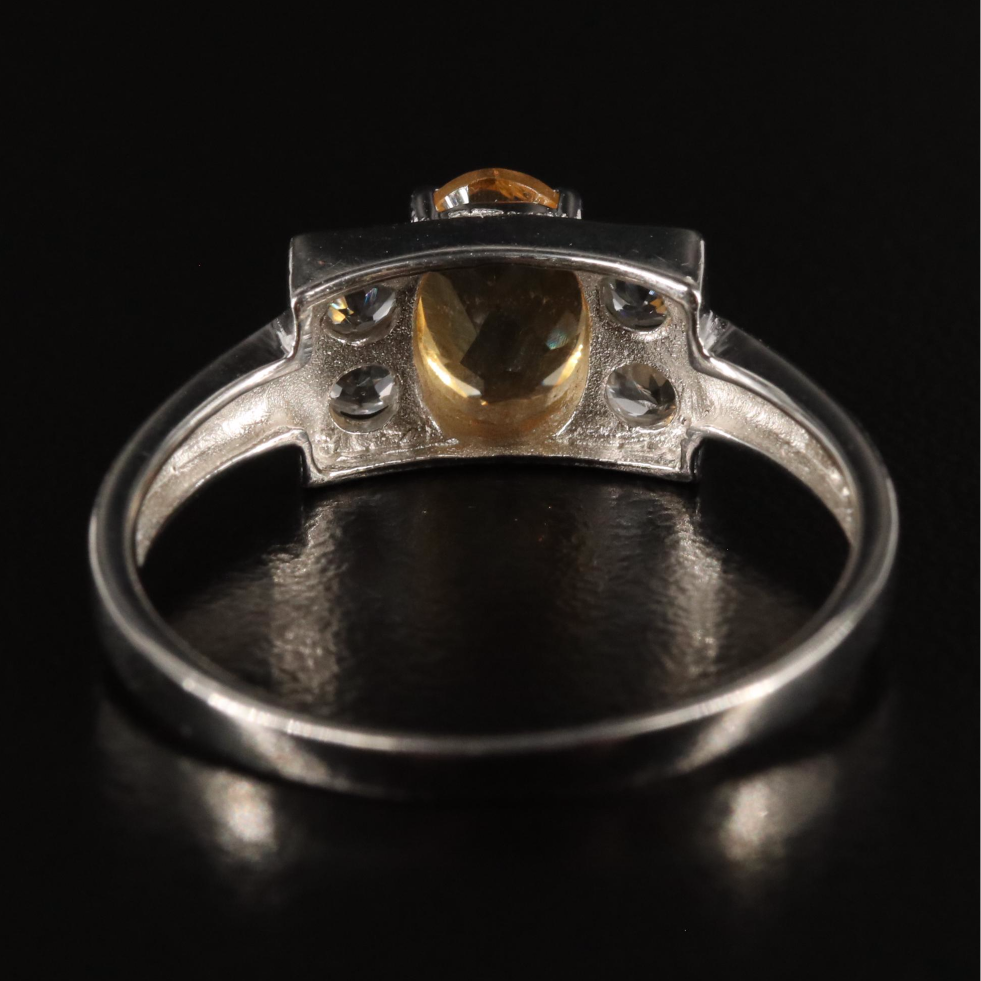 Sterling Citrine and White Topaz Ring
