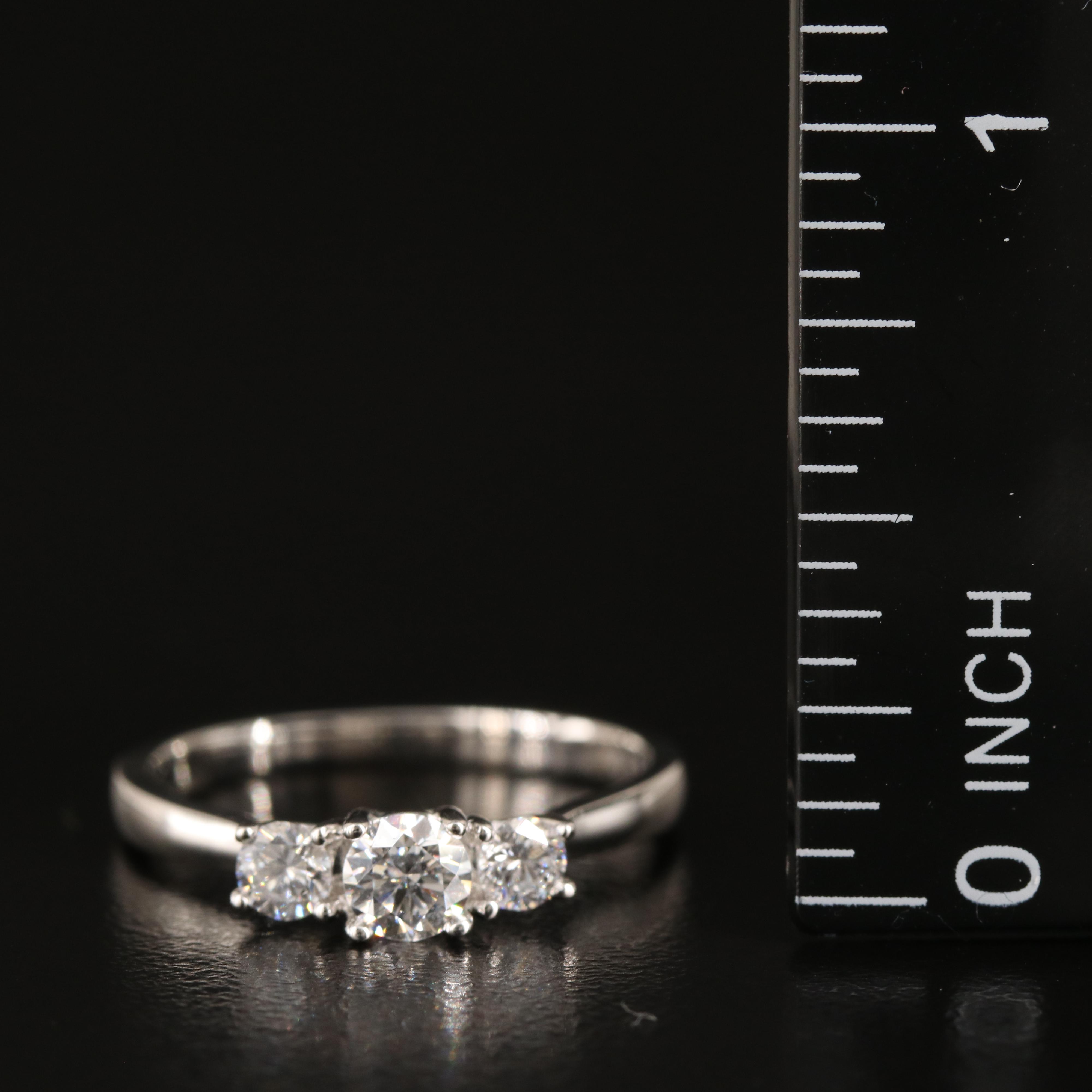 14K 0.50 CTW Lab Grown Diamond Three Stone Ring with IGI Report
