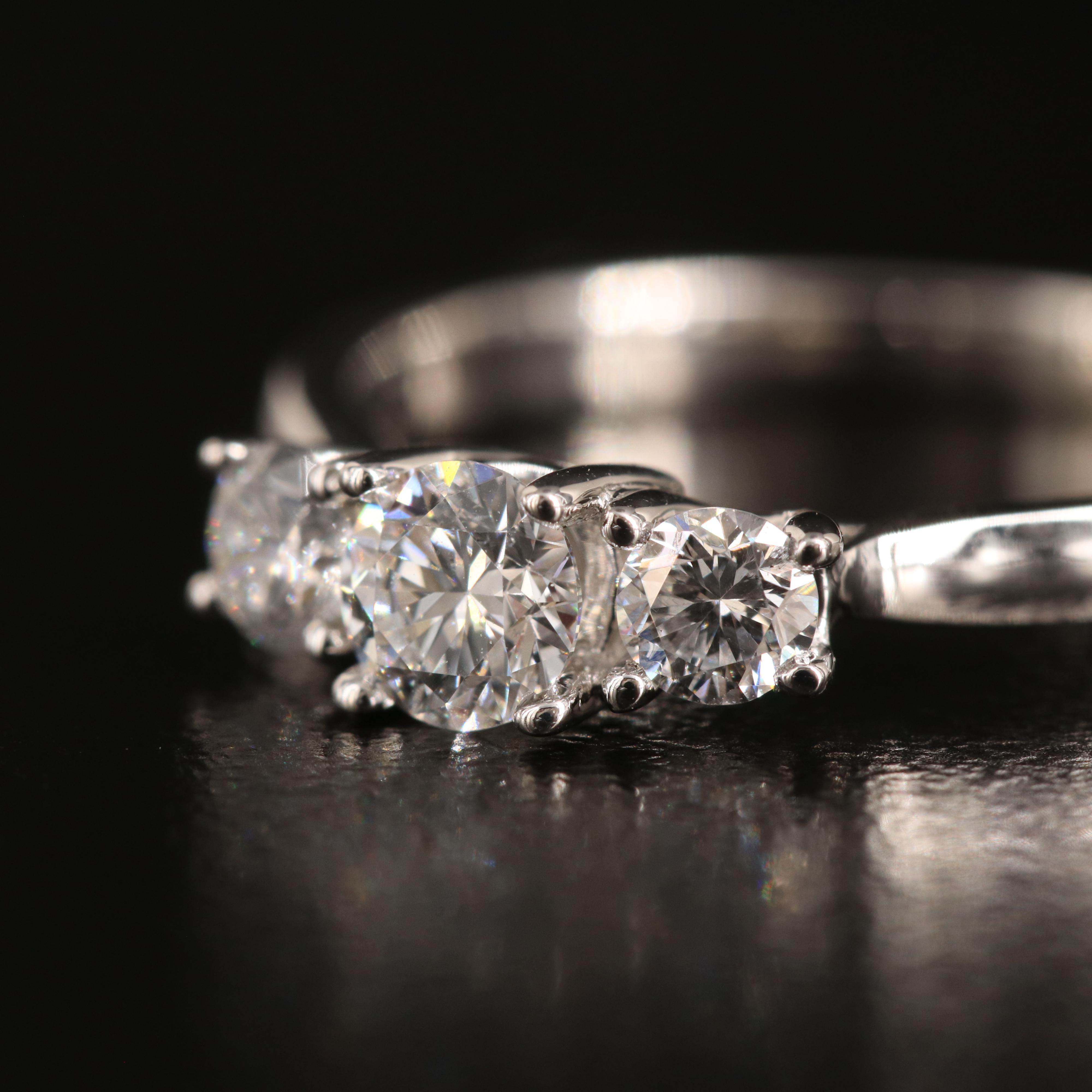 14K 0.50 CTW Lab Grown Diamond Three Stone Ring with IGI Report