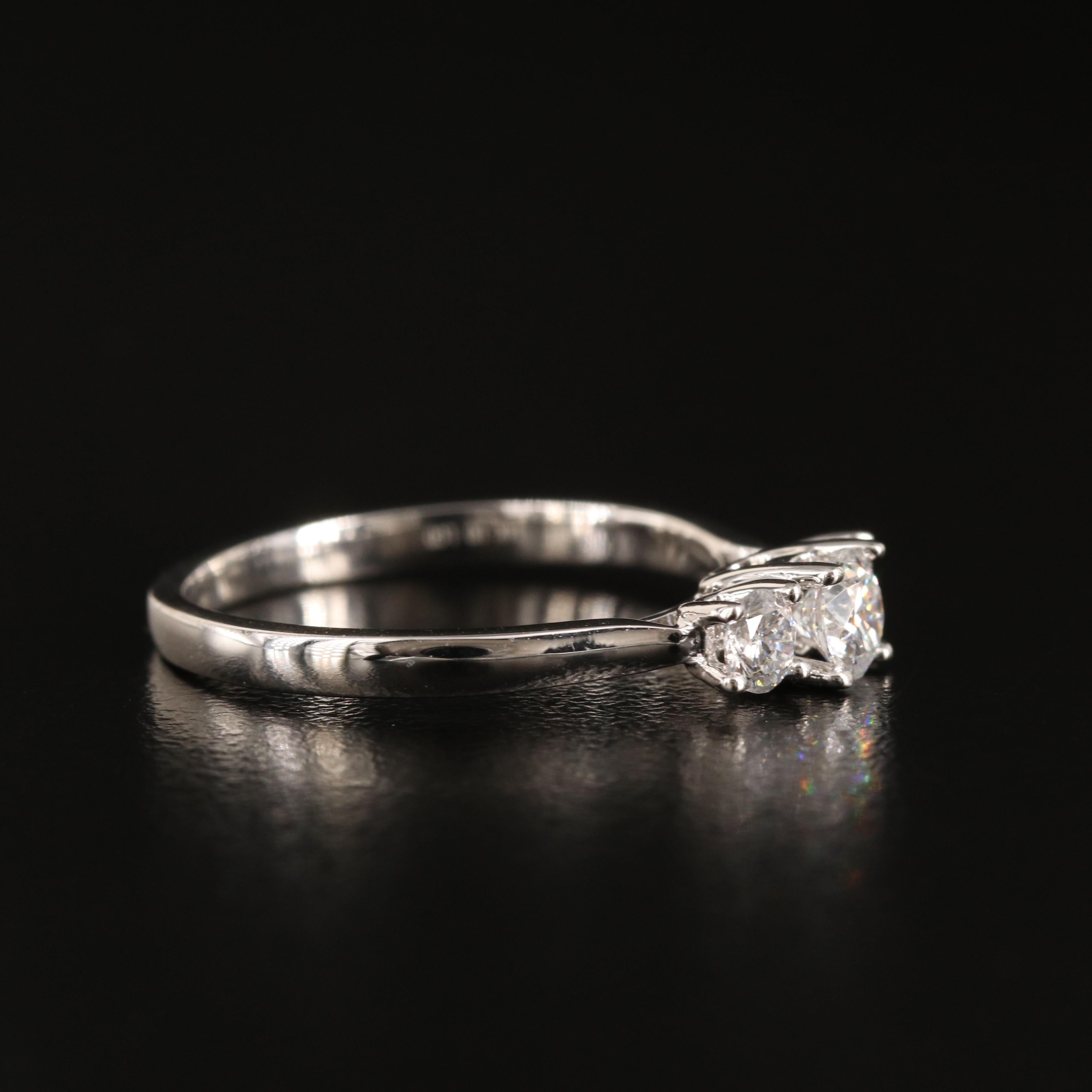 14K 0.50 CTW Lab Grown Diamond Three Stone Ring with IGI Report