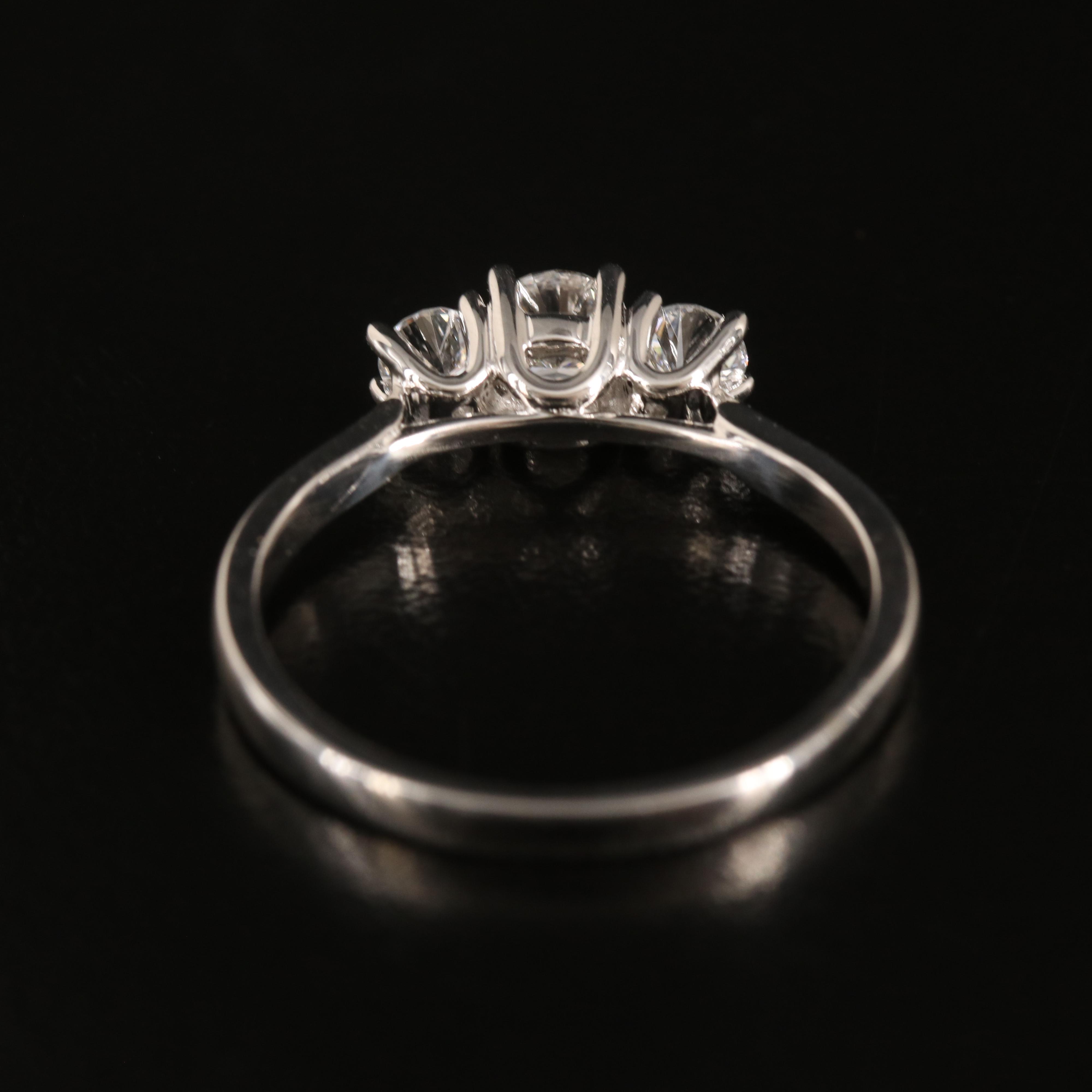 14K 0.50 CTW Lab Grown Diamond Three Stone Ring with IGI Report