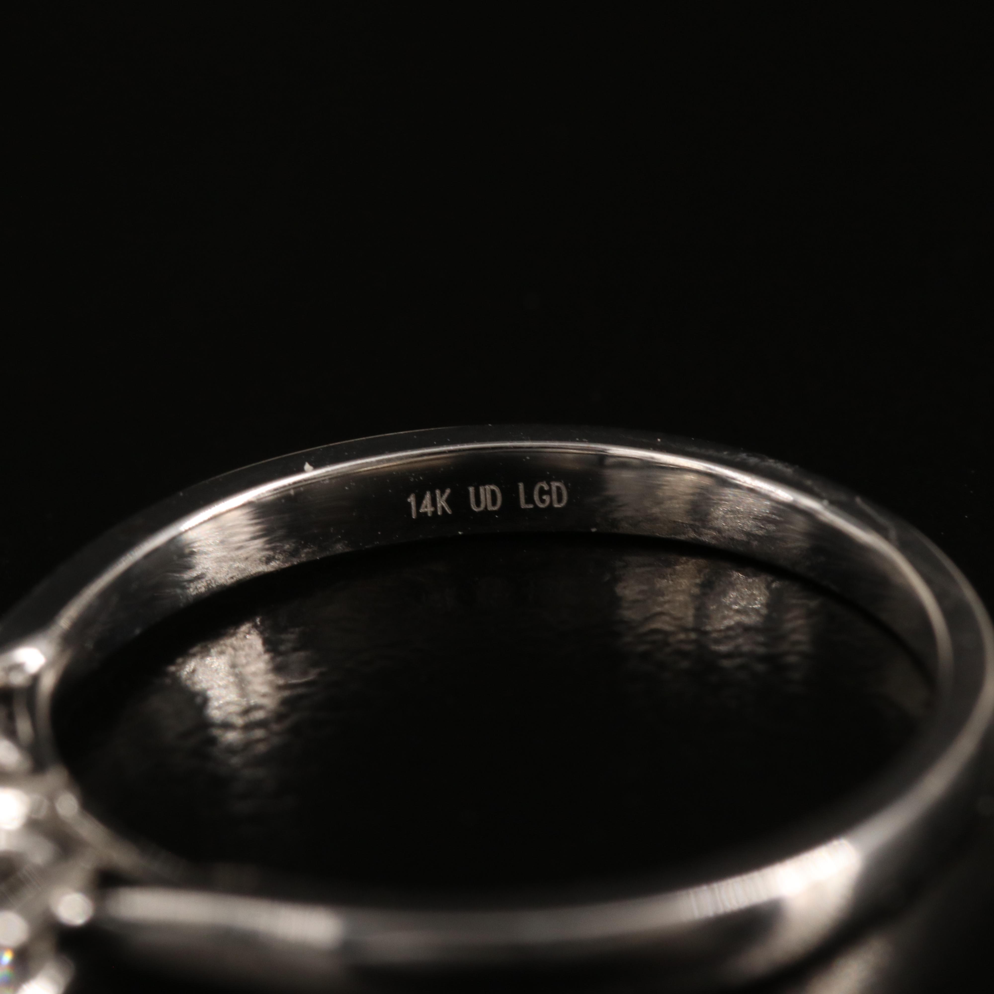 14K 0.50 CTW Lab Grown Diamond Three Stone Ring with IGI Report