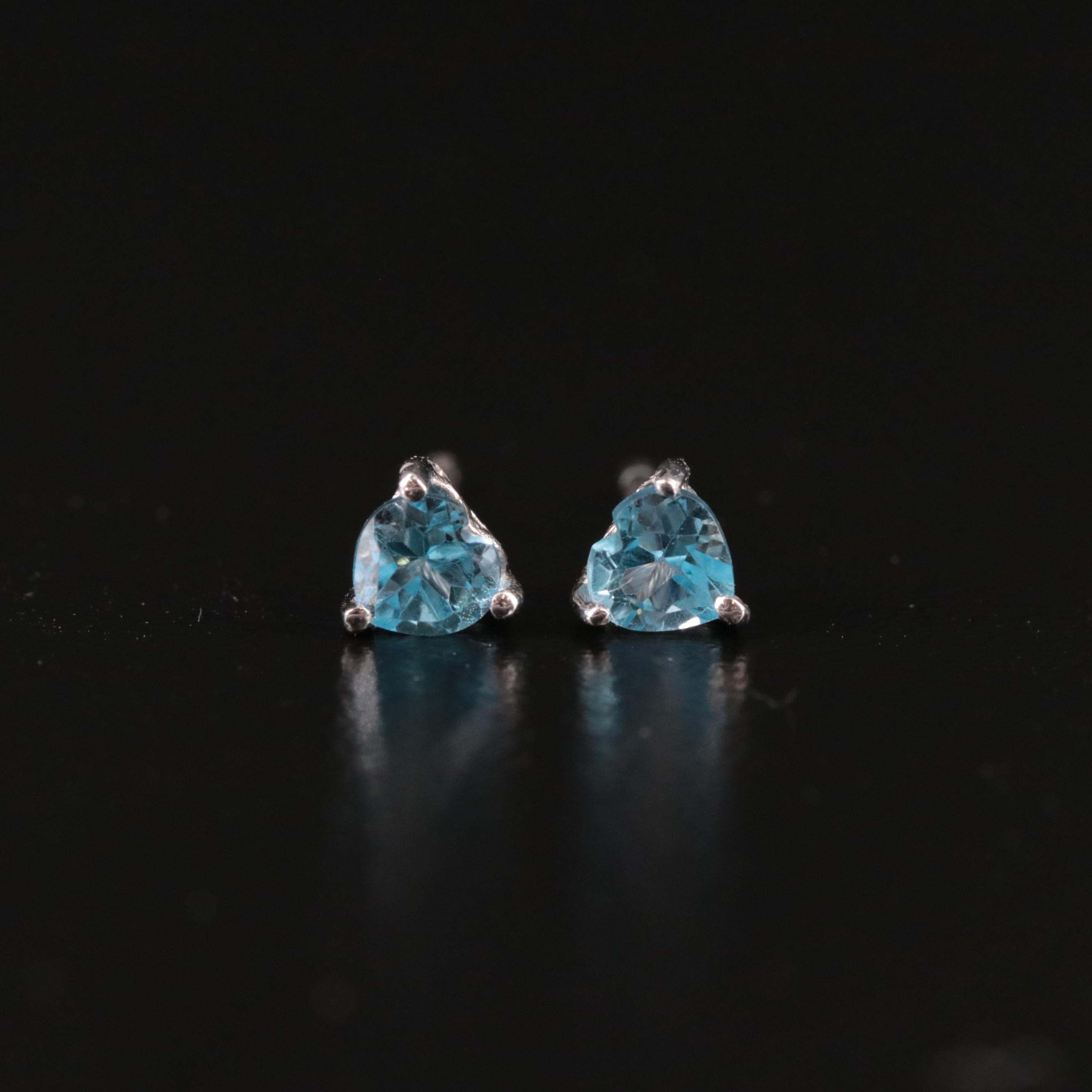 Sterling Blue Topaz Stud Earrings