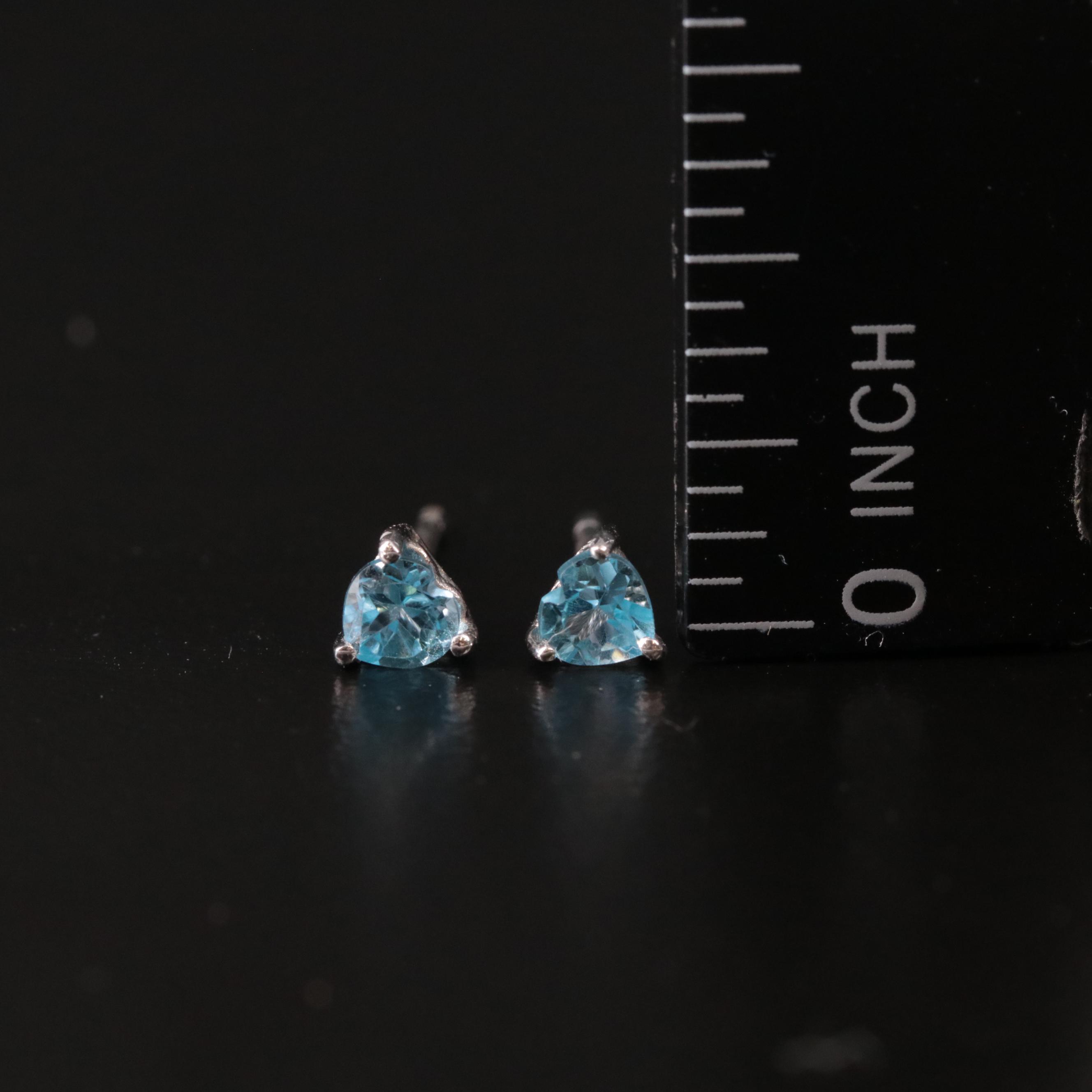 Sterling Blue Topaz Stud Earrings