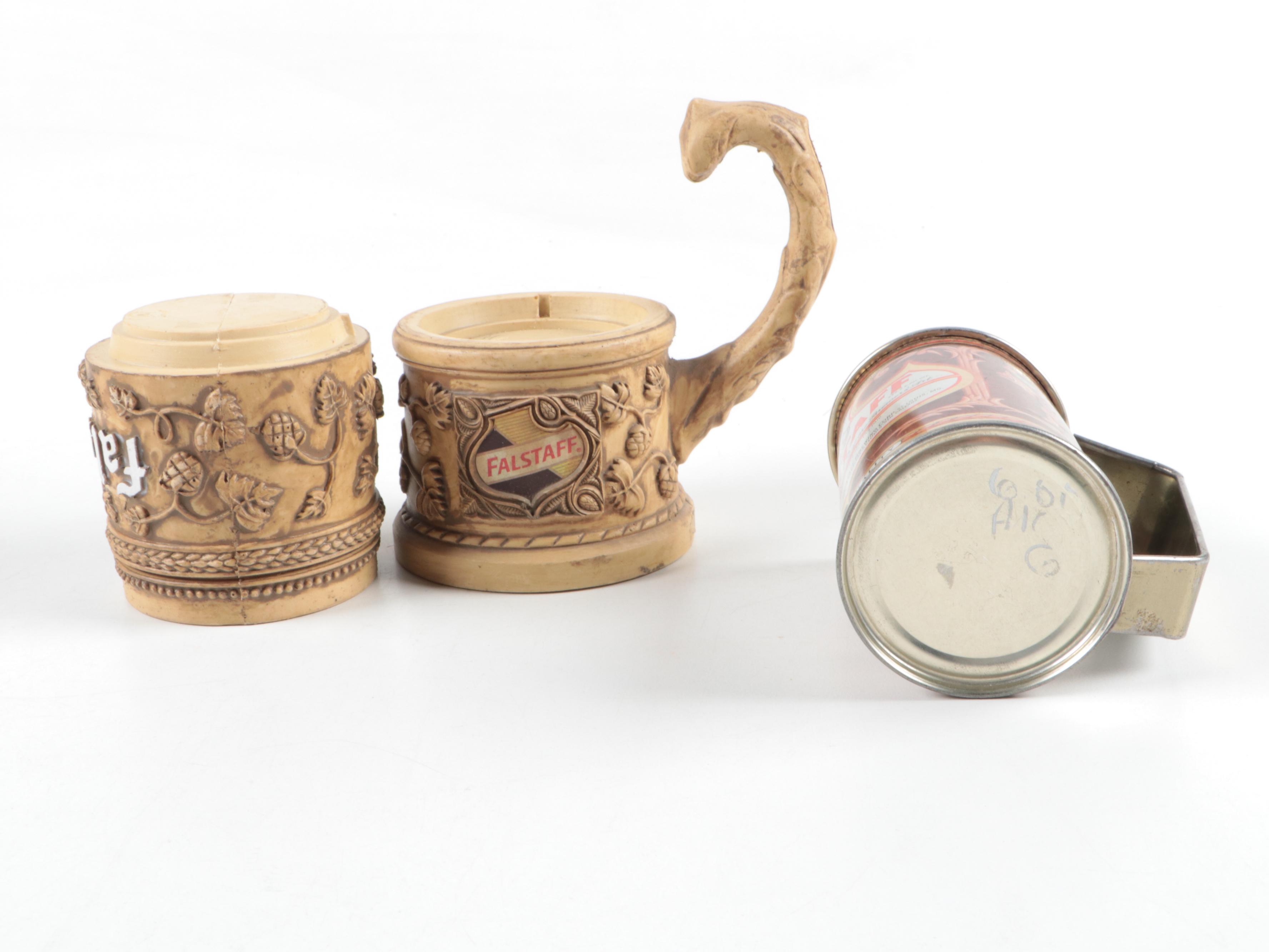 Coors Metal Bottle Openers, Falstaff Brewing Beer Mug, and Other Barware