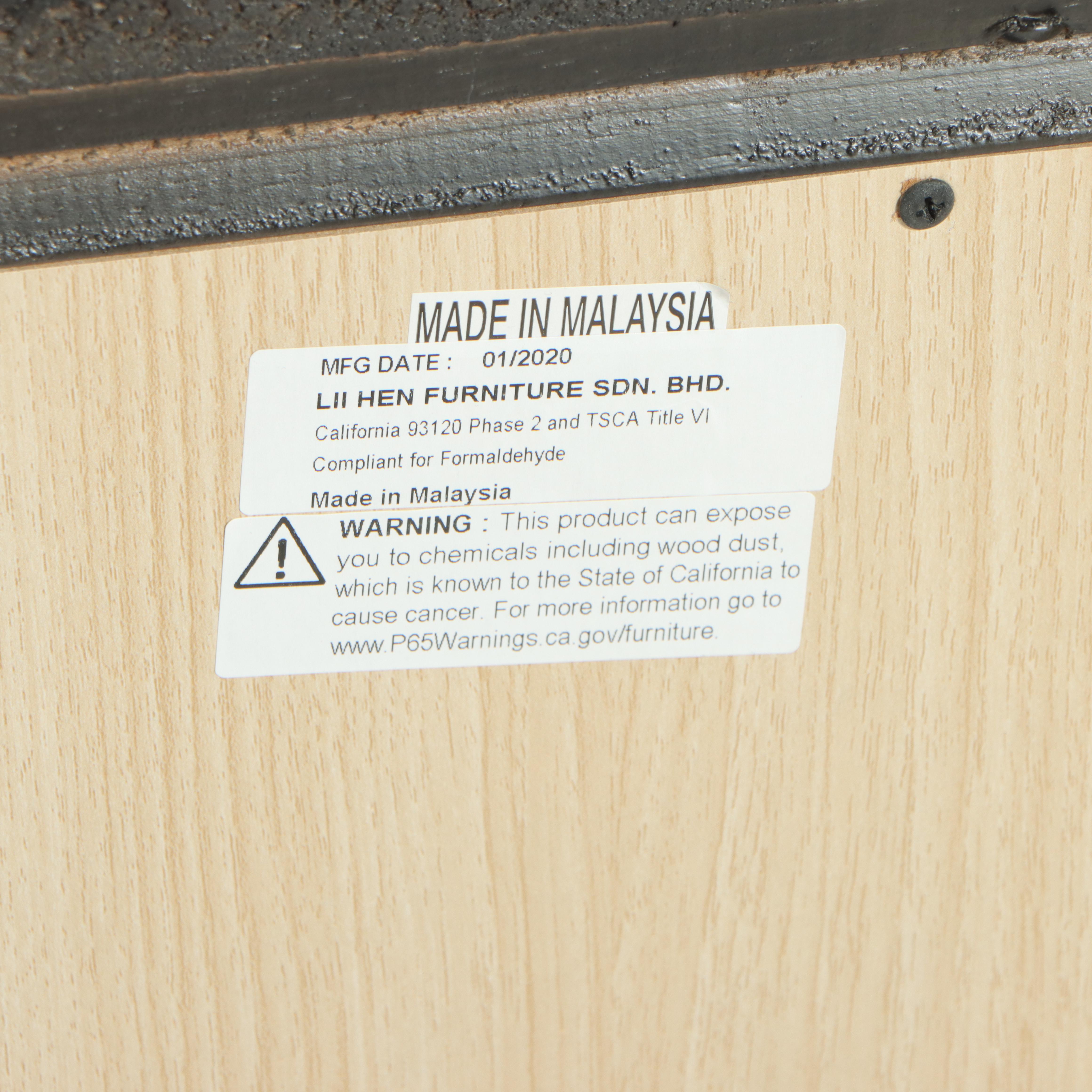 Pair of Lii Hen Furniture Modernist Style Ebonized Two-Drawer Nightstands