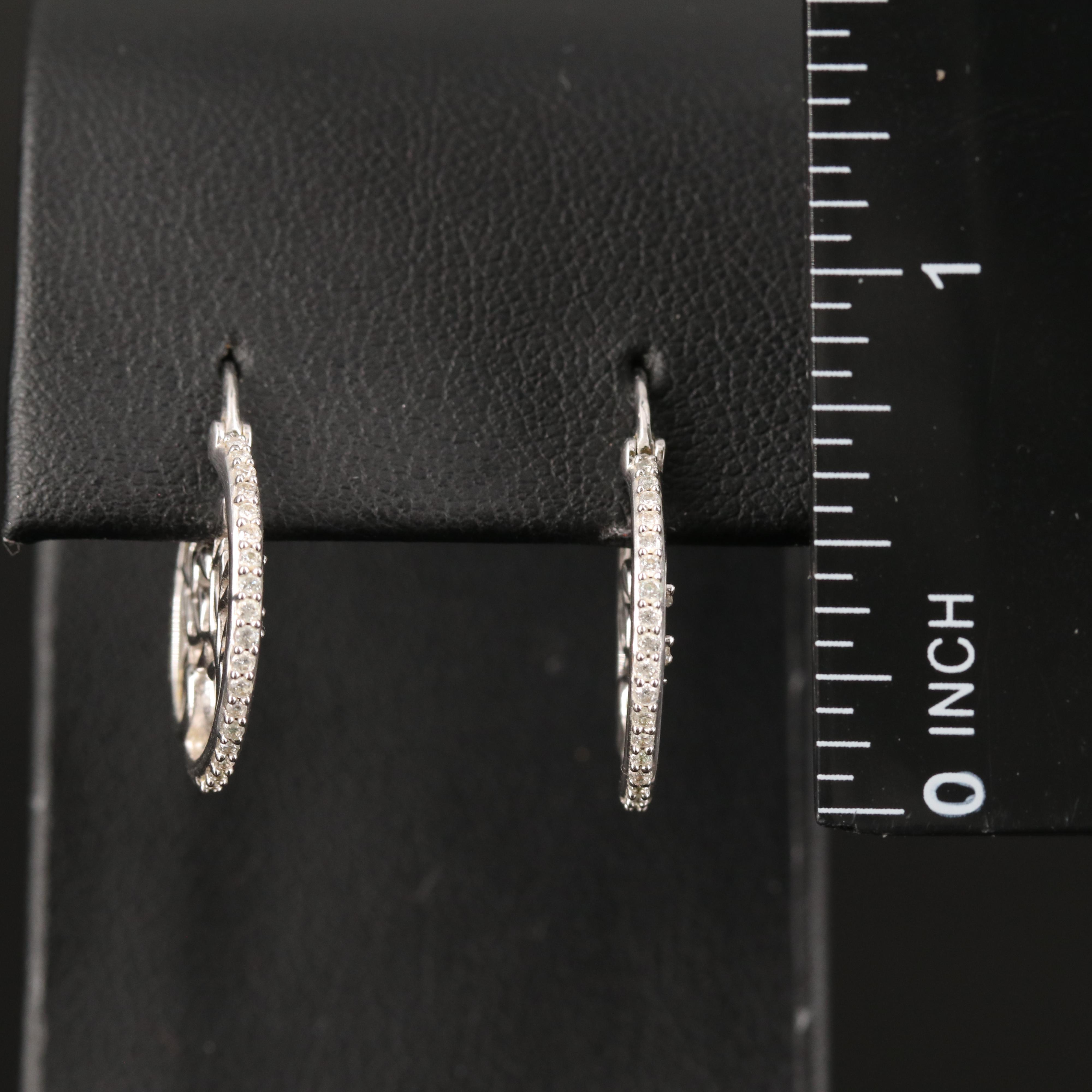Hallmark Sterling Diamond Tree Hoop Earrings