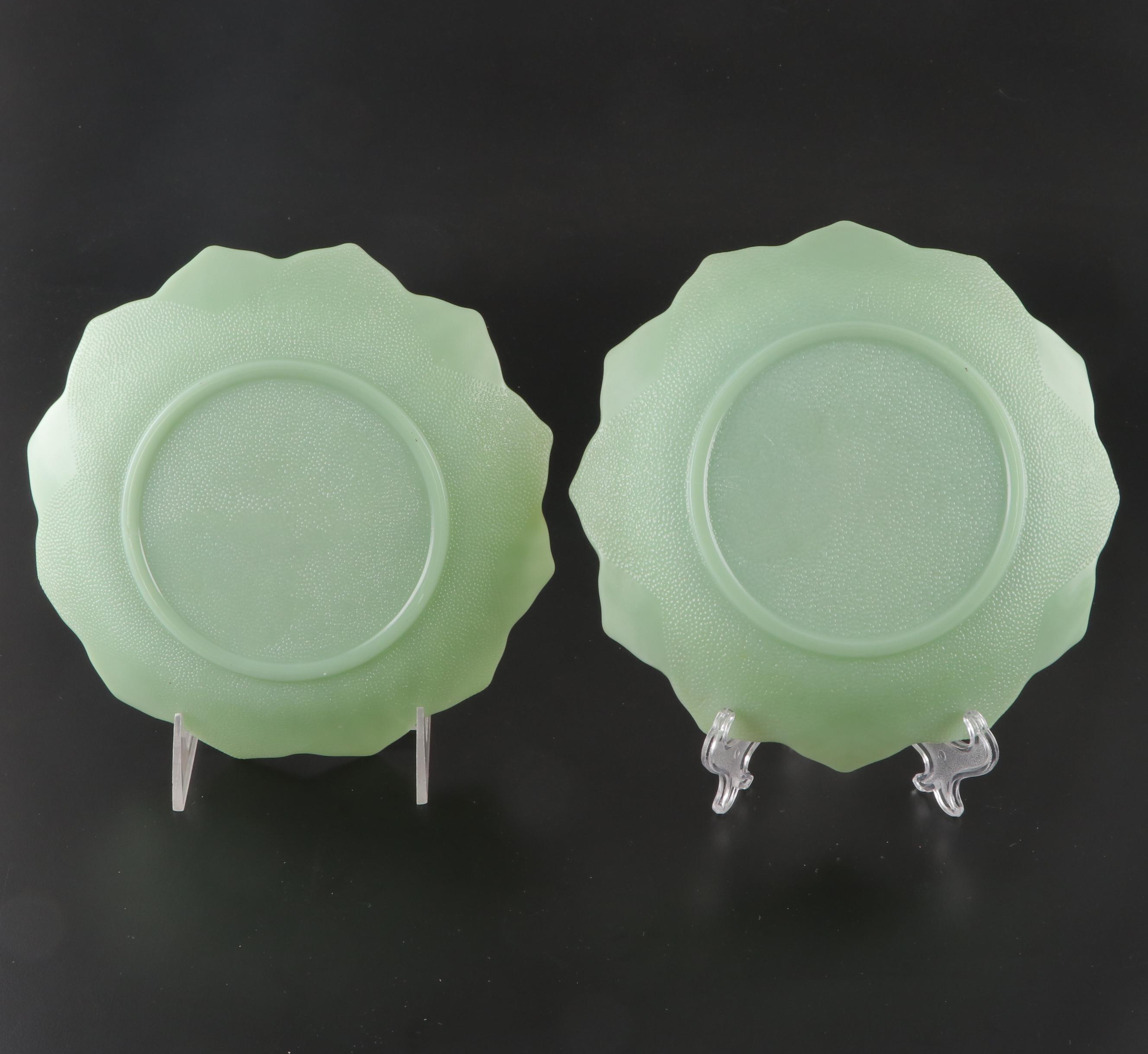 Fire-King Jadeite Oven Ware Green Glass Plates, Mid-20th Century