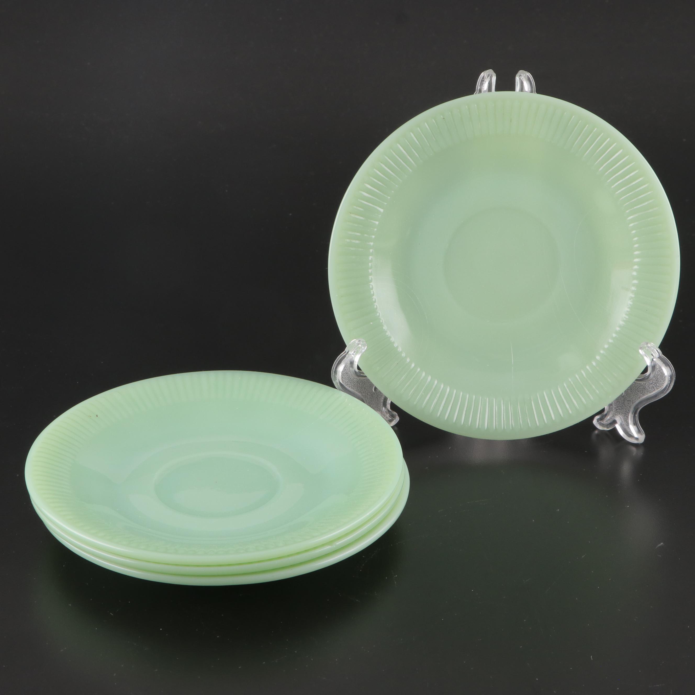 Fire-King Jadeite Oven Ware Green Glass Plates, Mid-20th Century