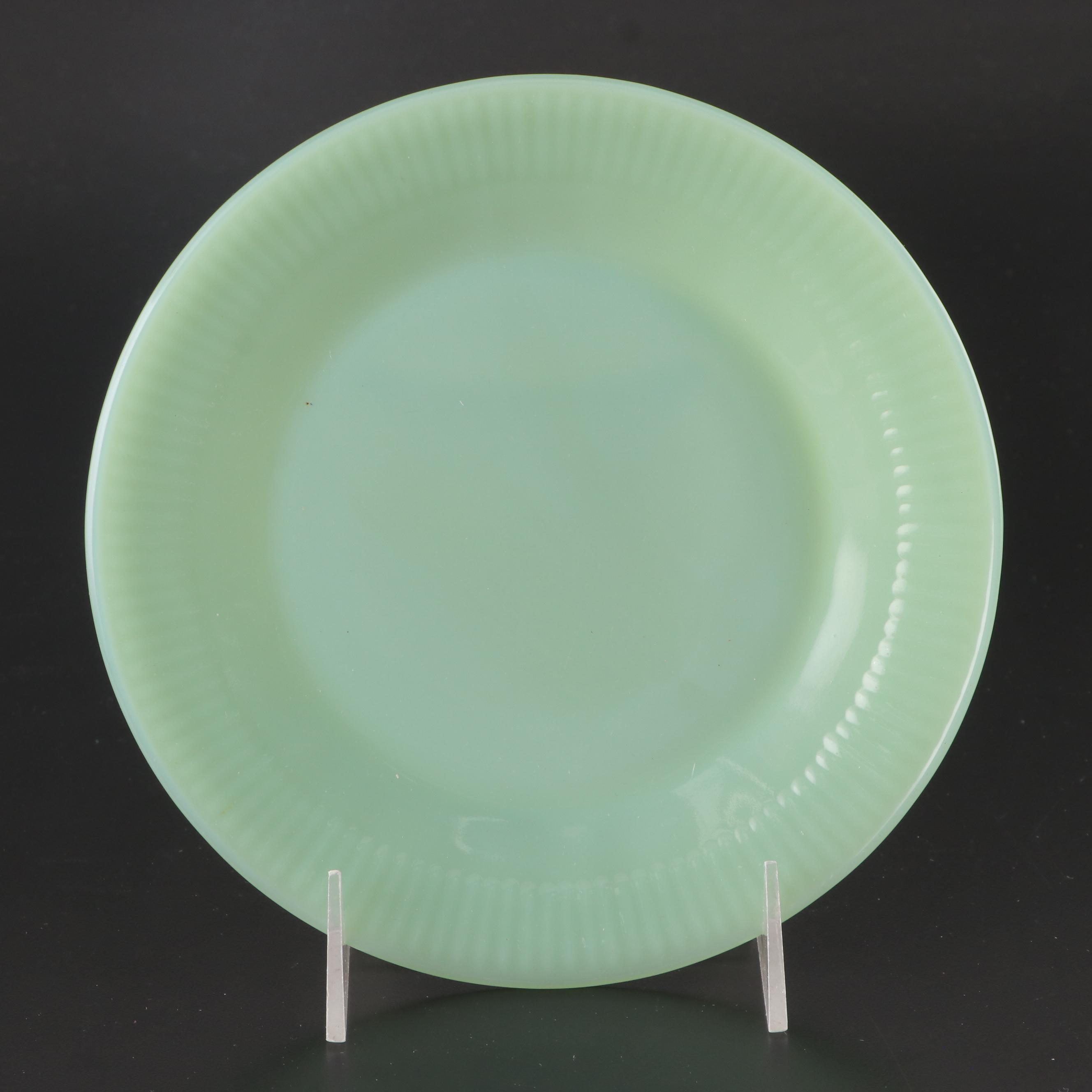 Fire-King Jadeite Oven Ware Green Glass Plates, Mid-20th Century