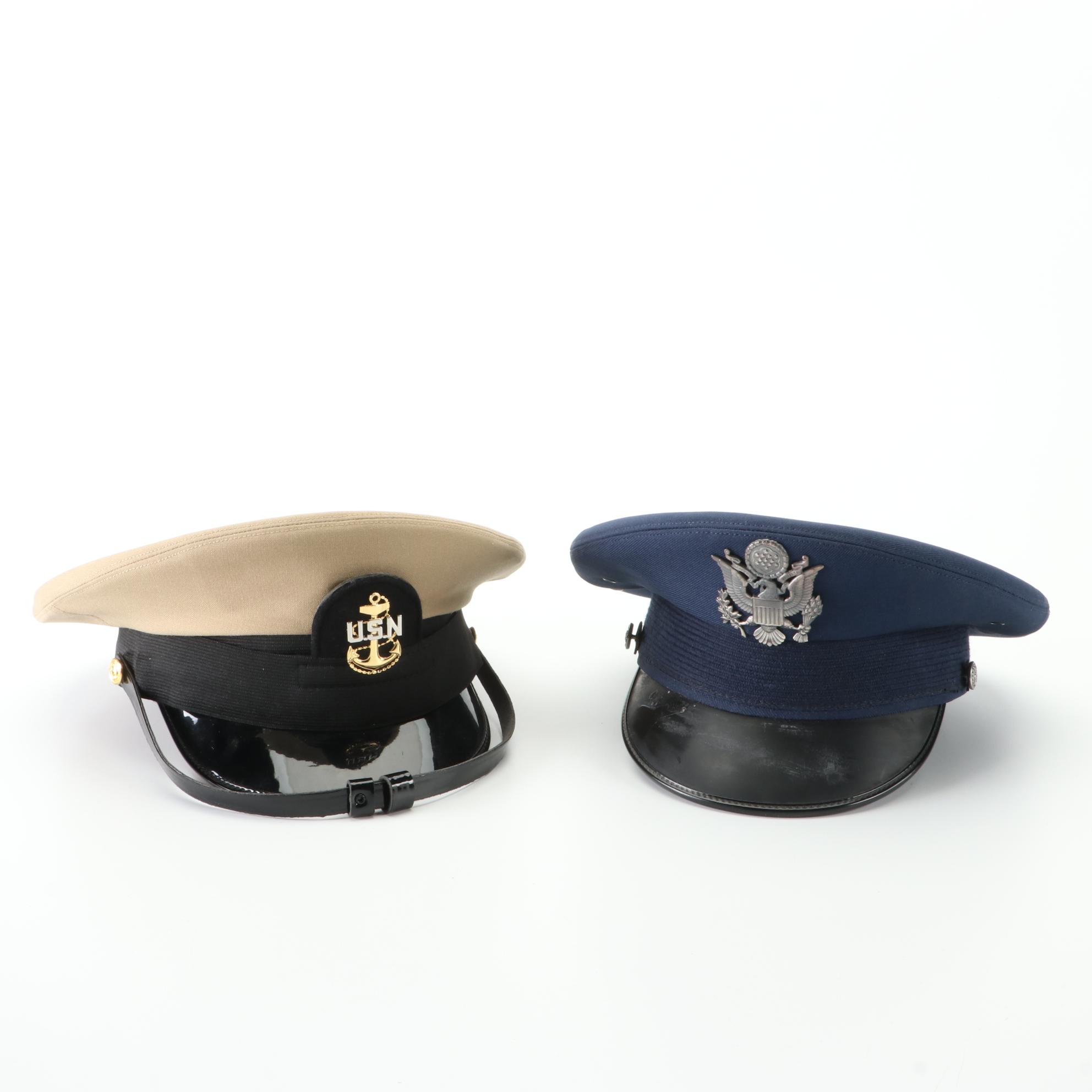 Bernard United States Air Force Service Cap, Navy Cap, Belt Buckle, and Sun Hats