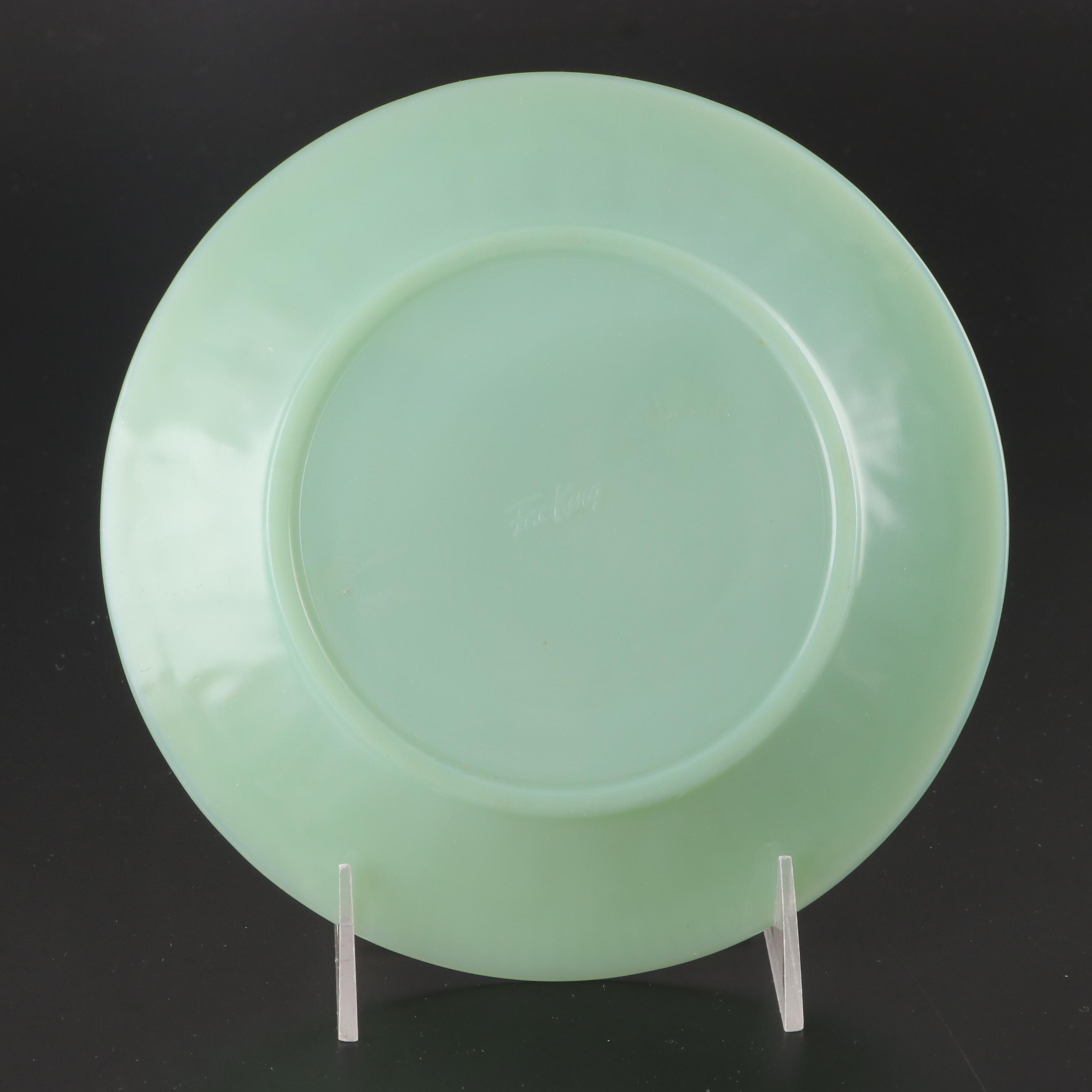 Fire-King Jadeite Oven Ware Green Glass Plates, Mid-20th Century