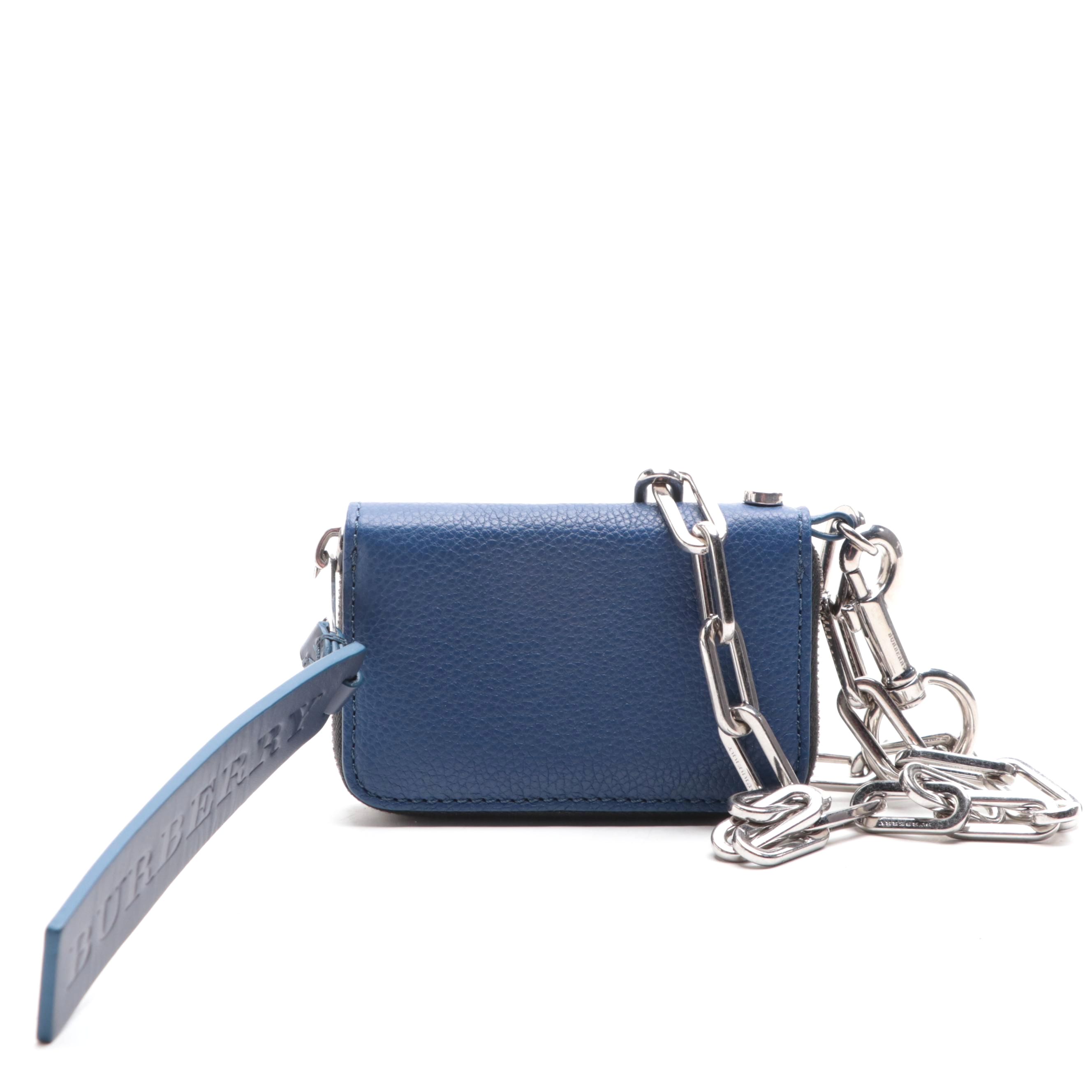 Burberry Card Case with Chain in Grain Leather