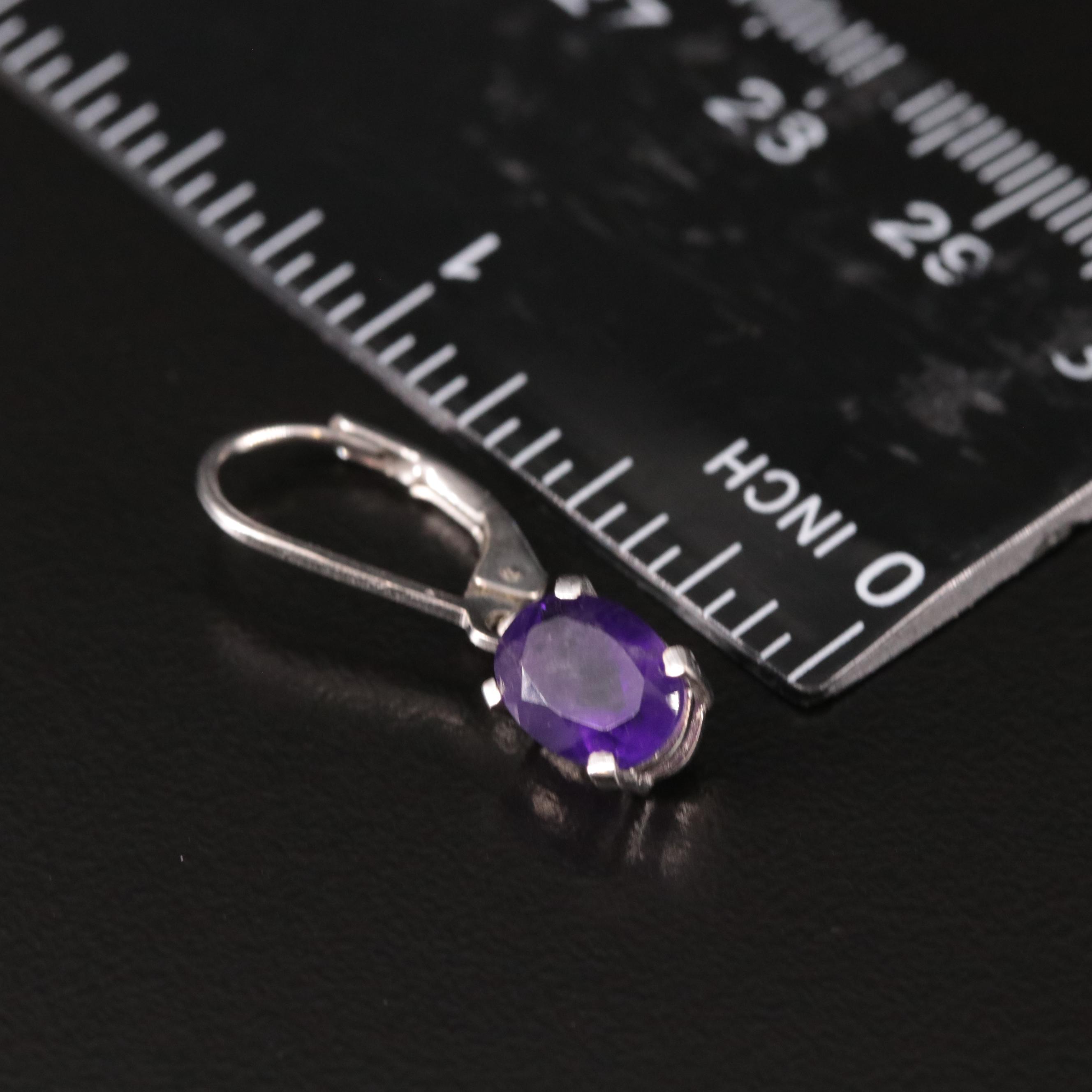 Sterling Amethyst Drop Earrings