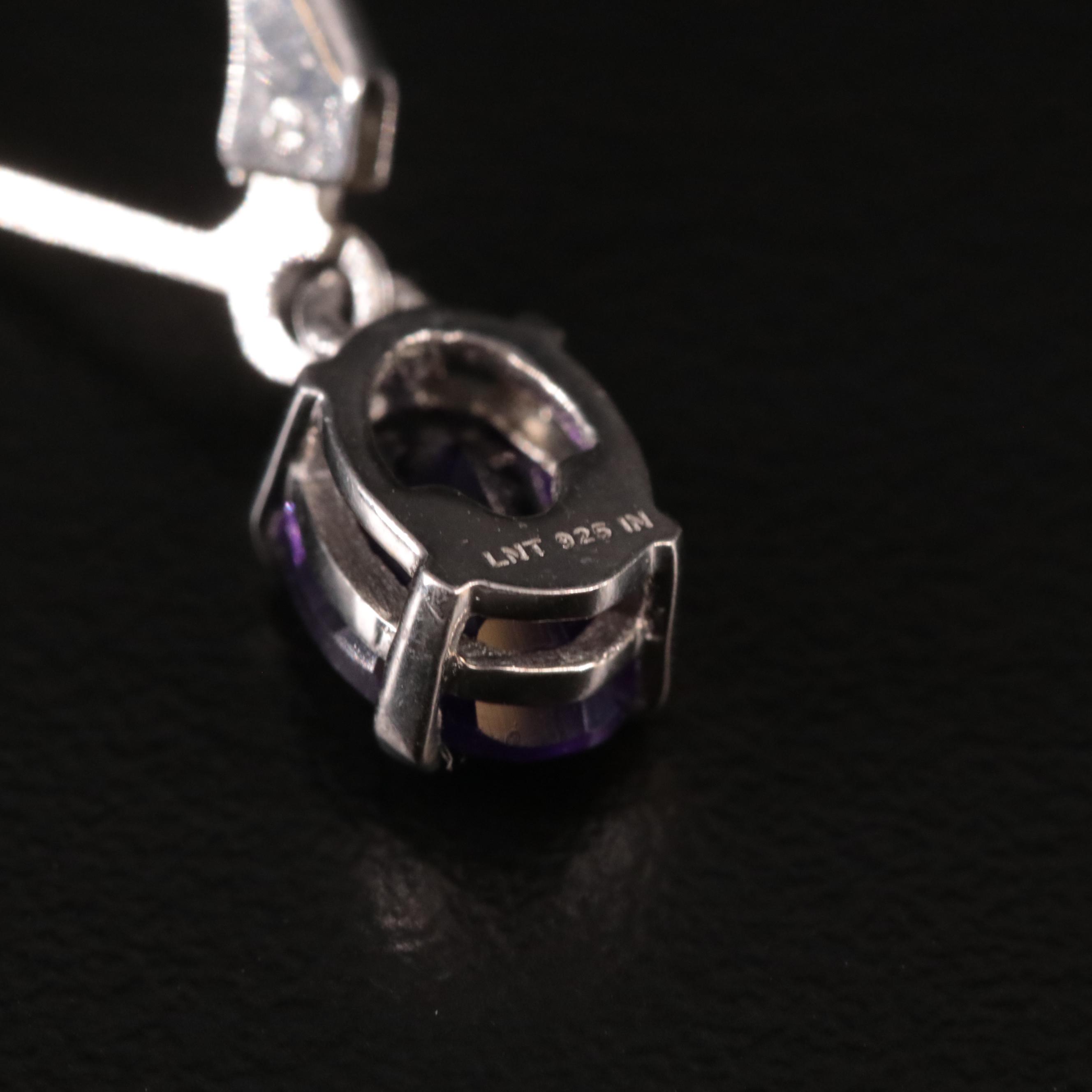 Sterling Amethyst Drop Earrings