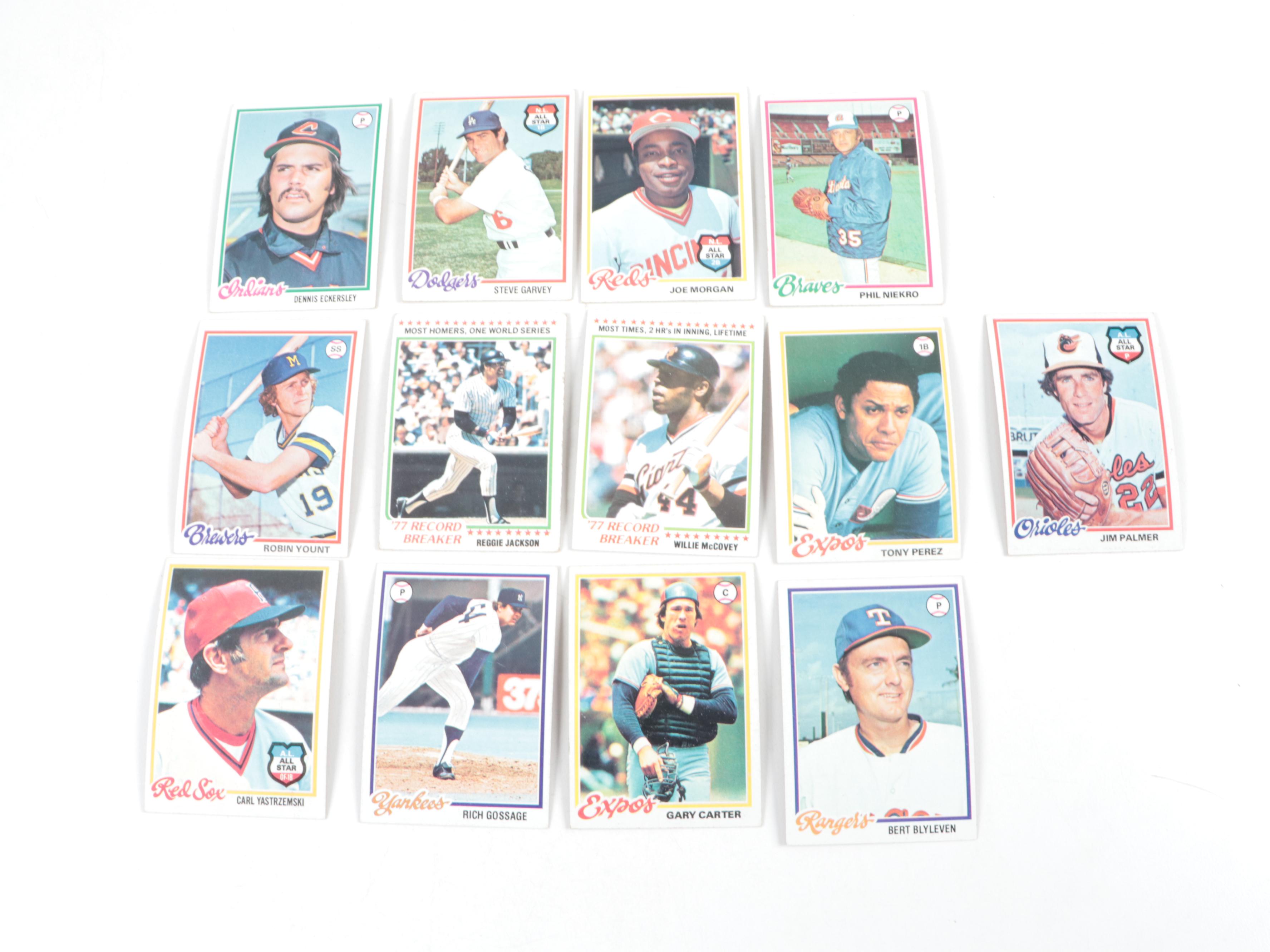 1978 Topps Baseball Cards Partial Set with Schmidt, Jackson, Rose and More