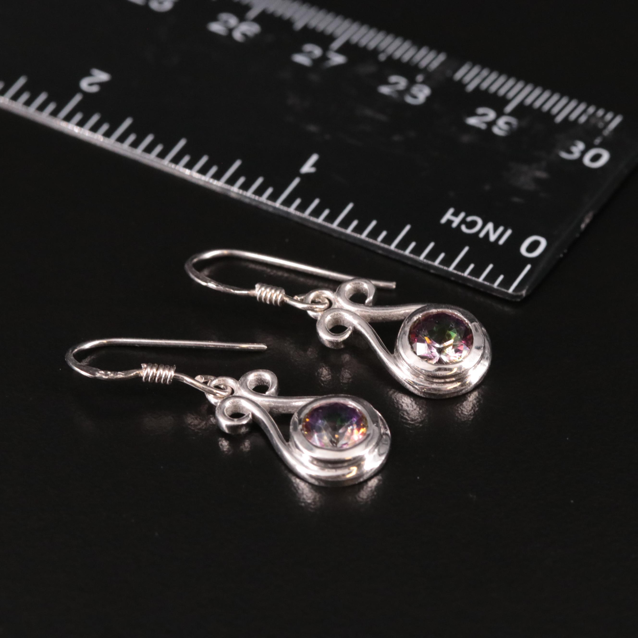 Sterling Mystic Topaz Dangle Earrings