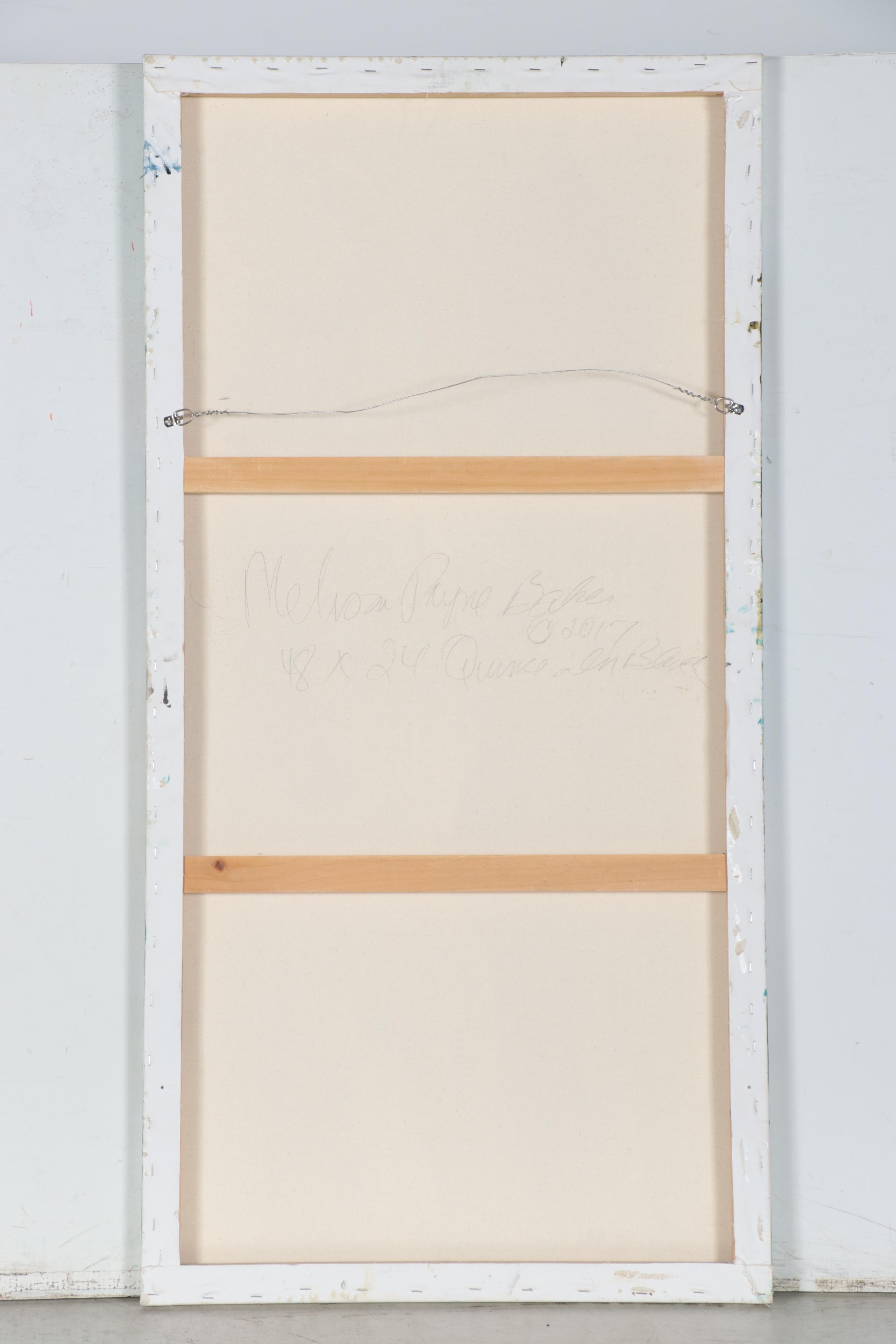 Melissa Payne Baker Floral Acrylic Painting "Quince in Blue," 2017