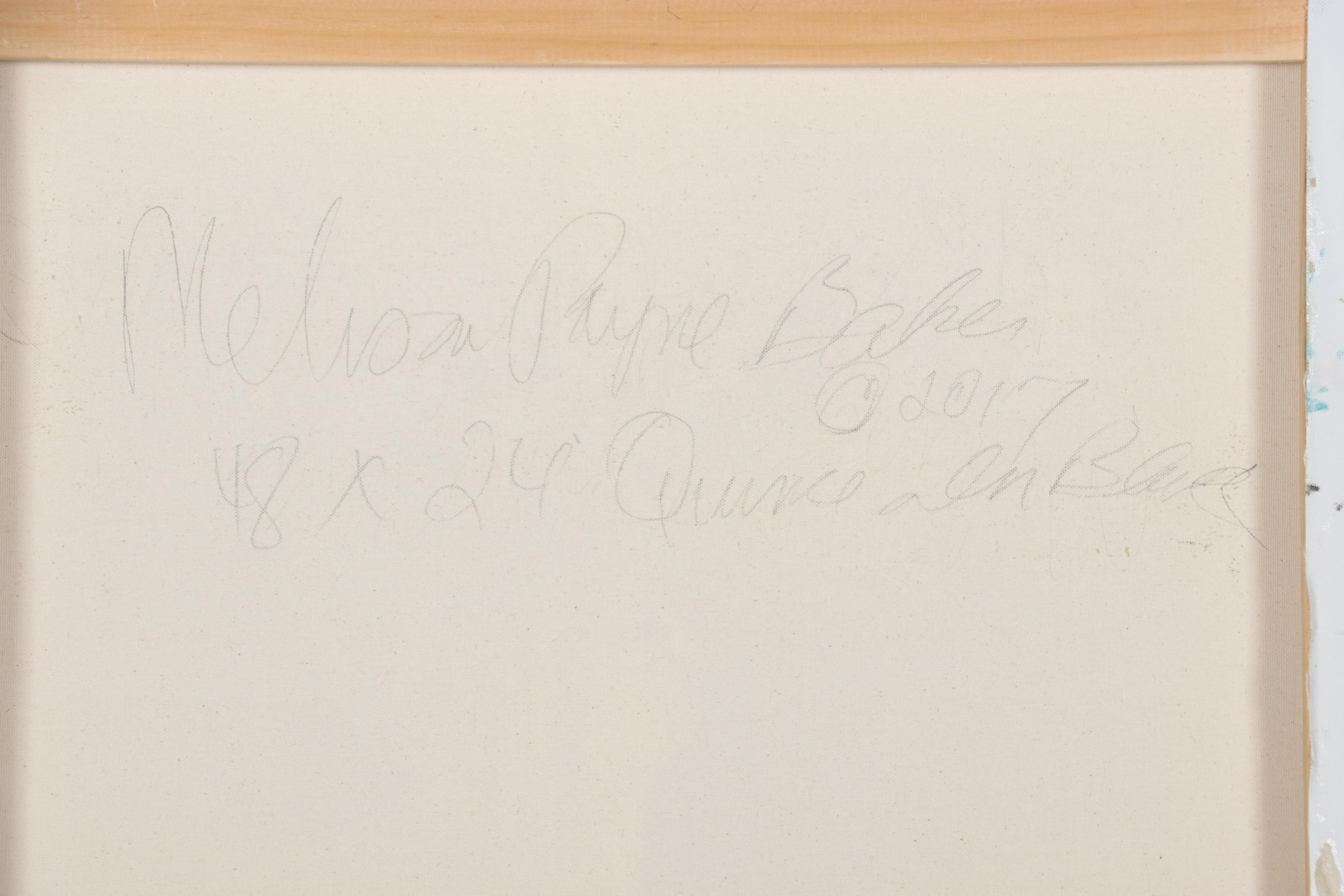 Melissa Payne Baker Floral Acrylic Painting "Quince in Blue," 2017