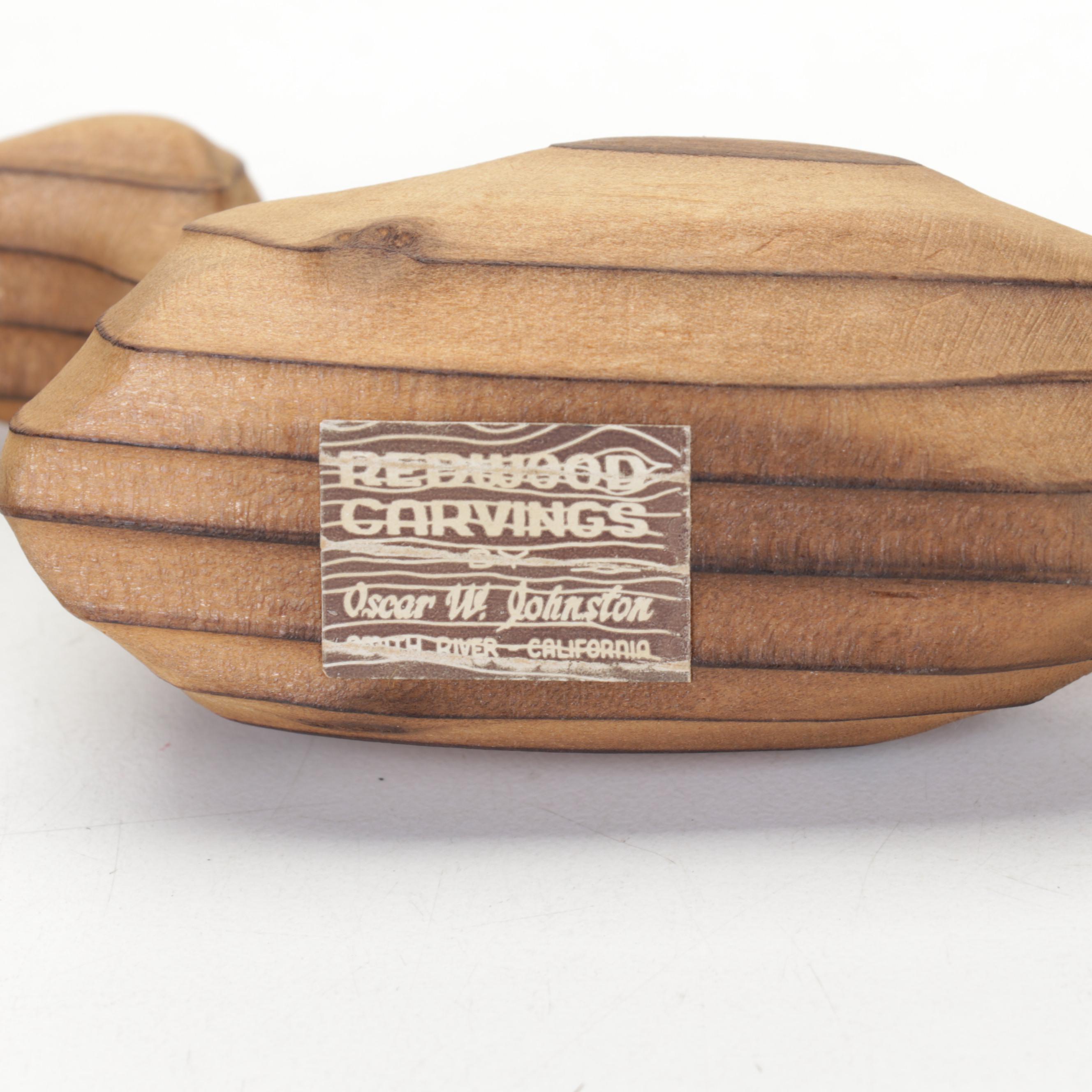 Art Glass Paperweights with Turned and Carved Wood Décor