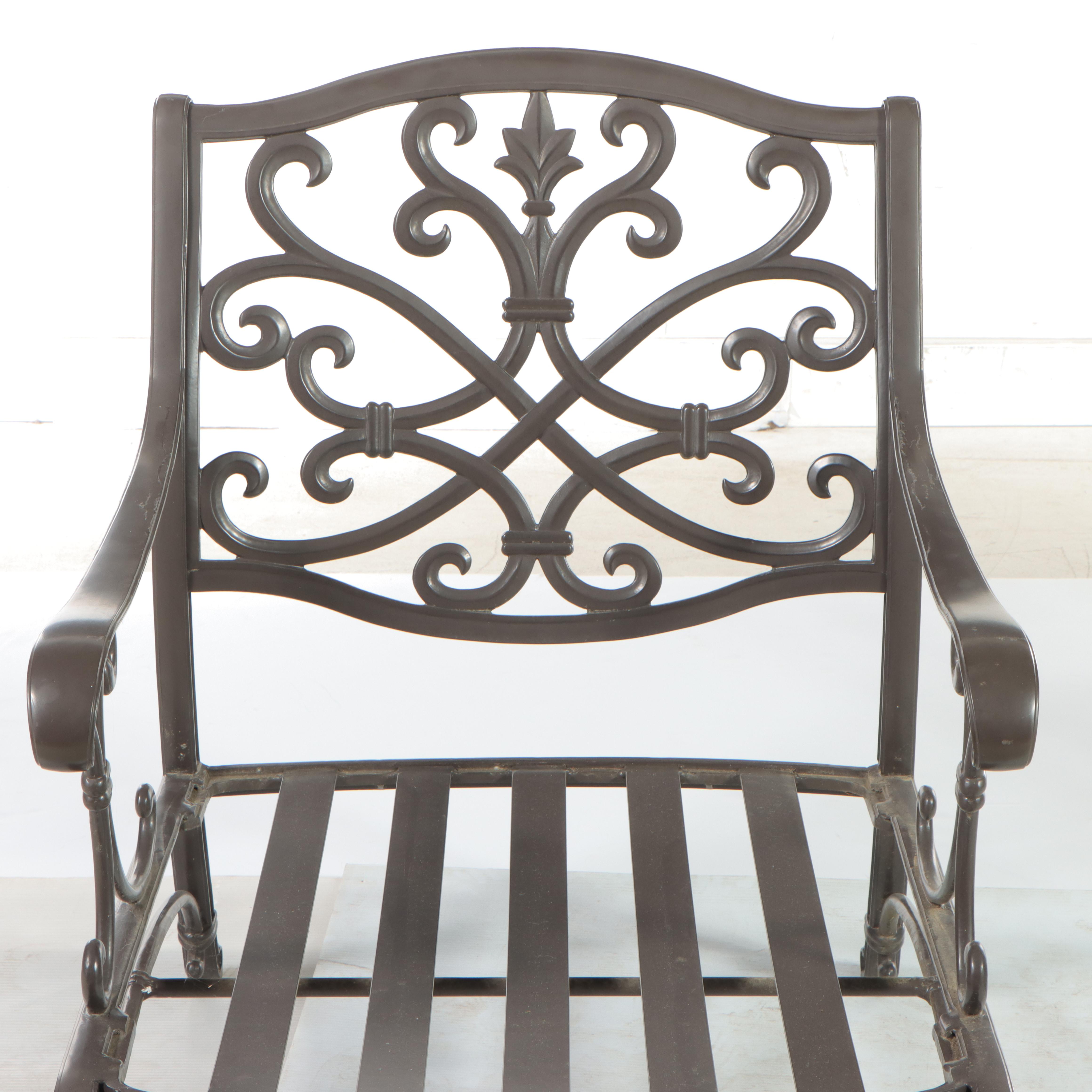 Pair of Frontgate Cast Aluminum Patio Lounge Chairs