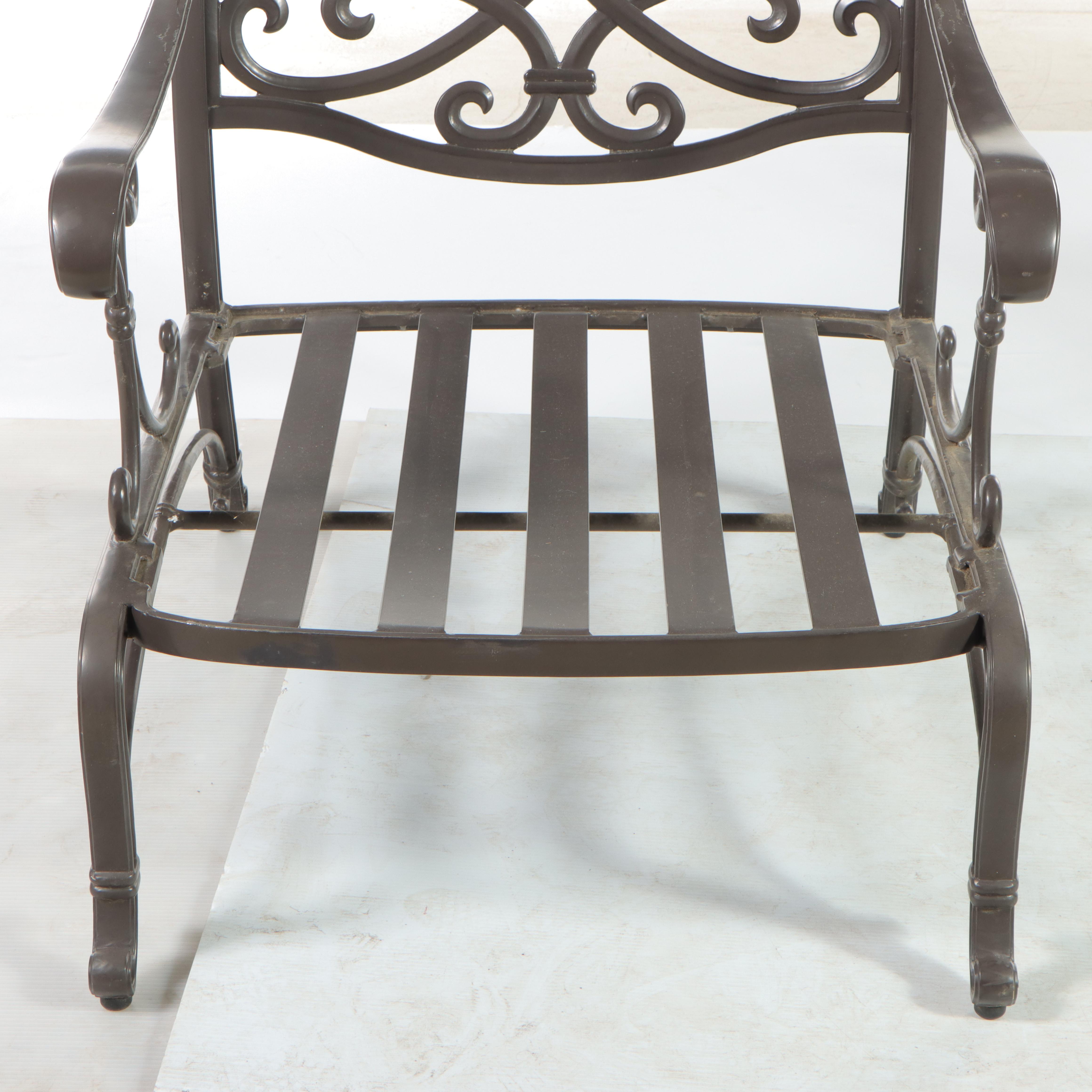 Pair of Frontgate Cast Aluminum Patio Lounge Chairs