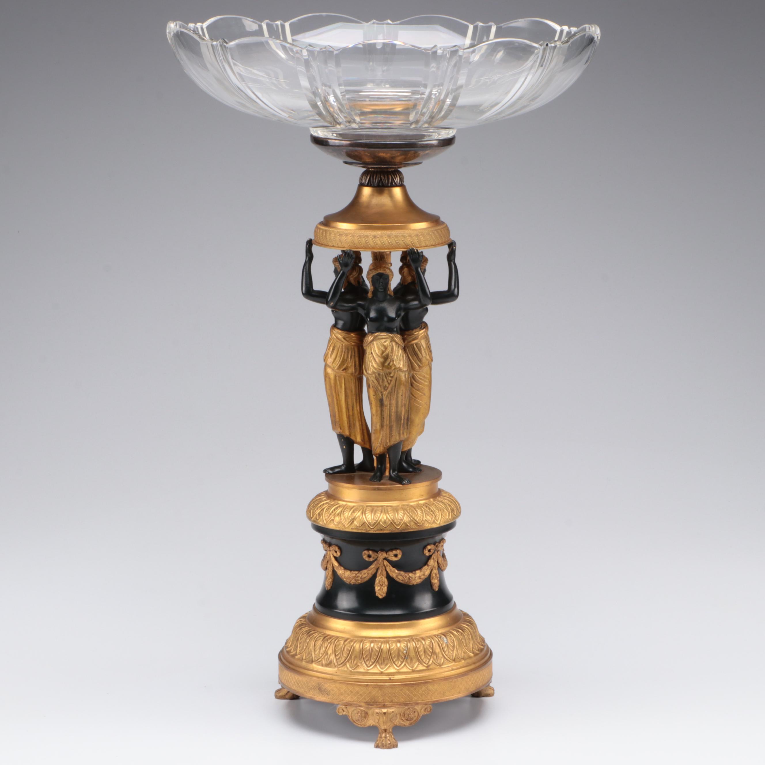 Neoclassical Gilt Bronze and Cut Glass Tazza