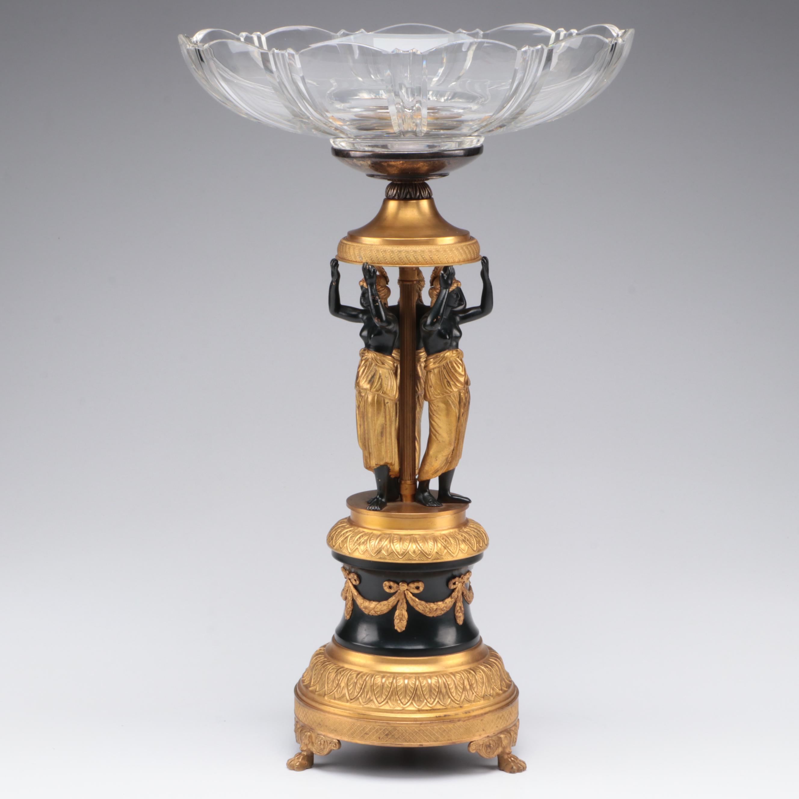 Neoclassical Gilt Bronze and Cut Glass Tazza