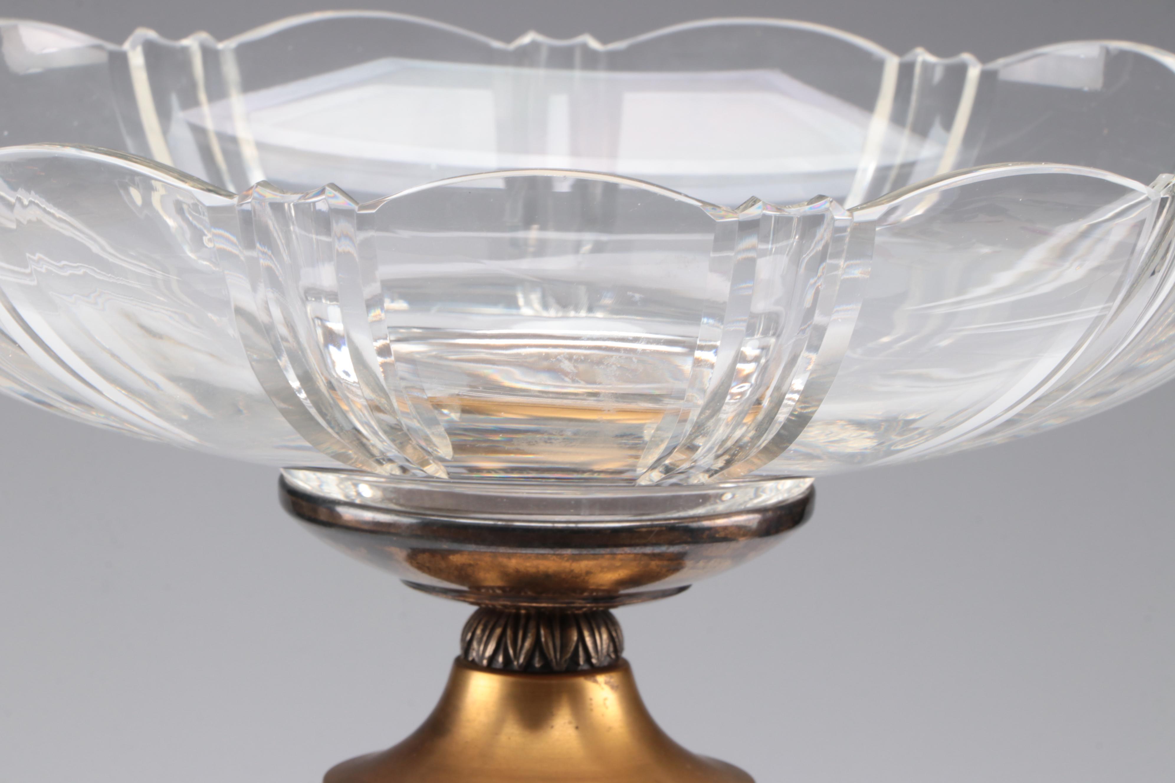 Neoclassical Gilt Bronze and Cut Glass Tazza