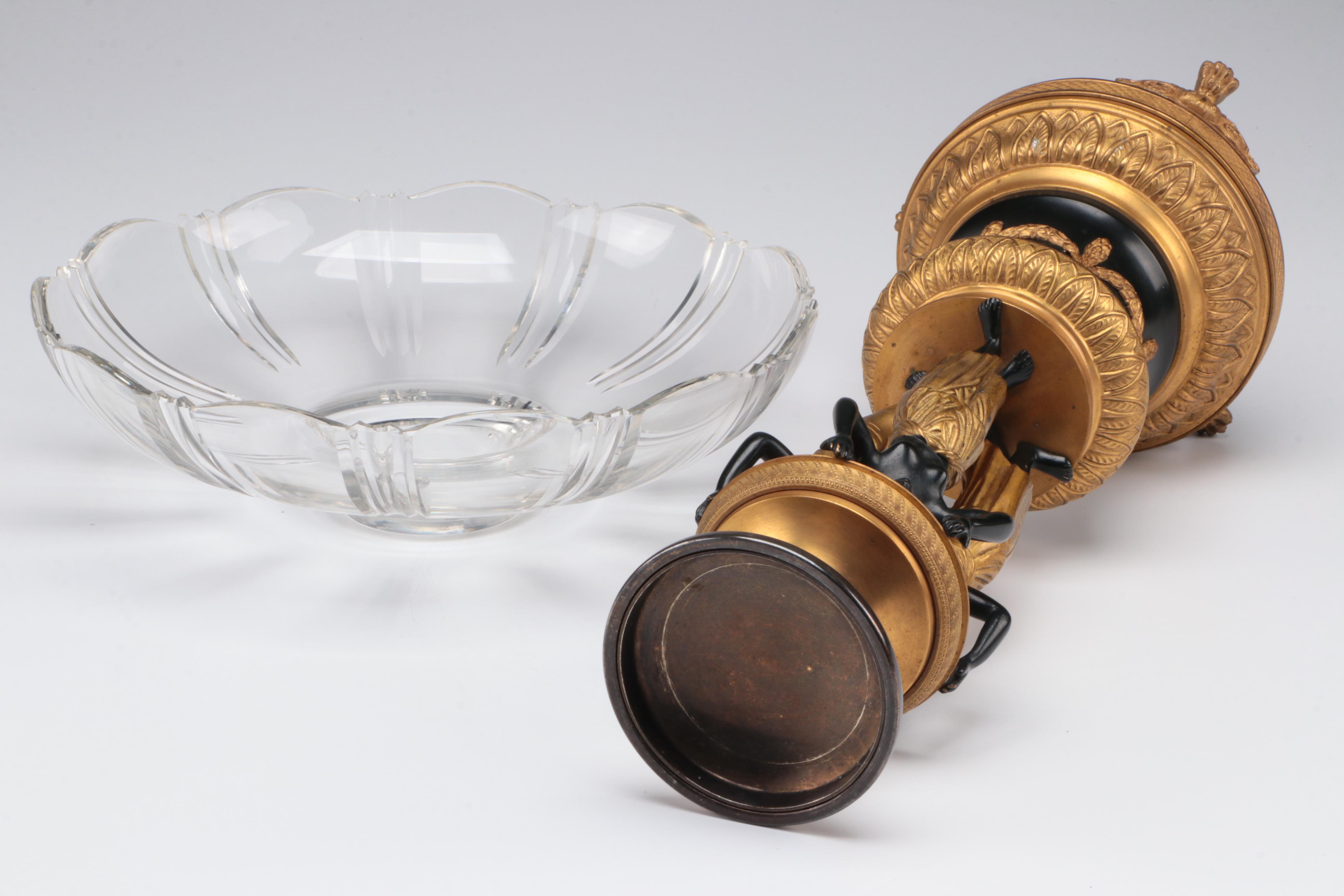 Neoclassical Gilt Bronze and Cut Glass Tazza