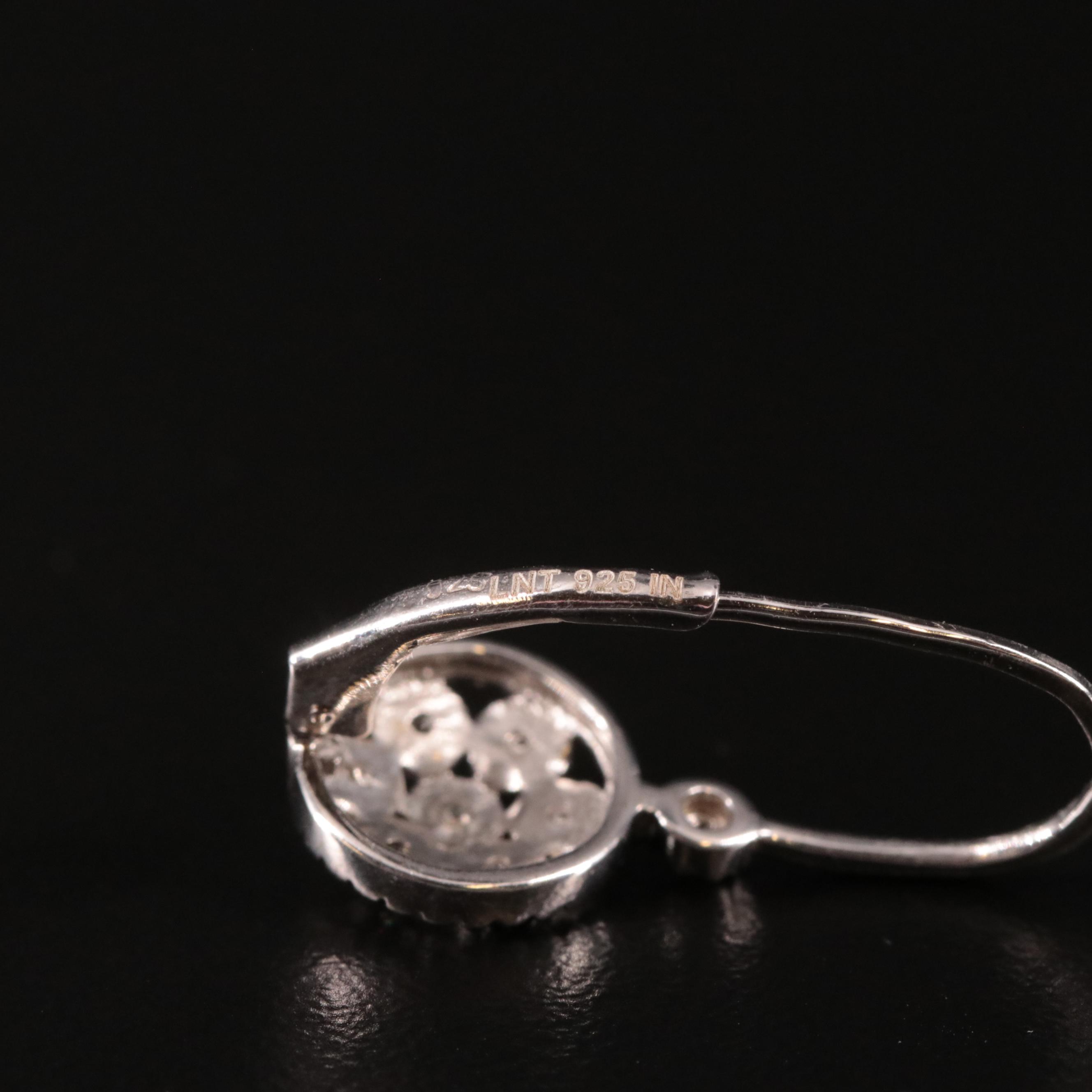 Sterling Diamond Drop Earrings