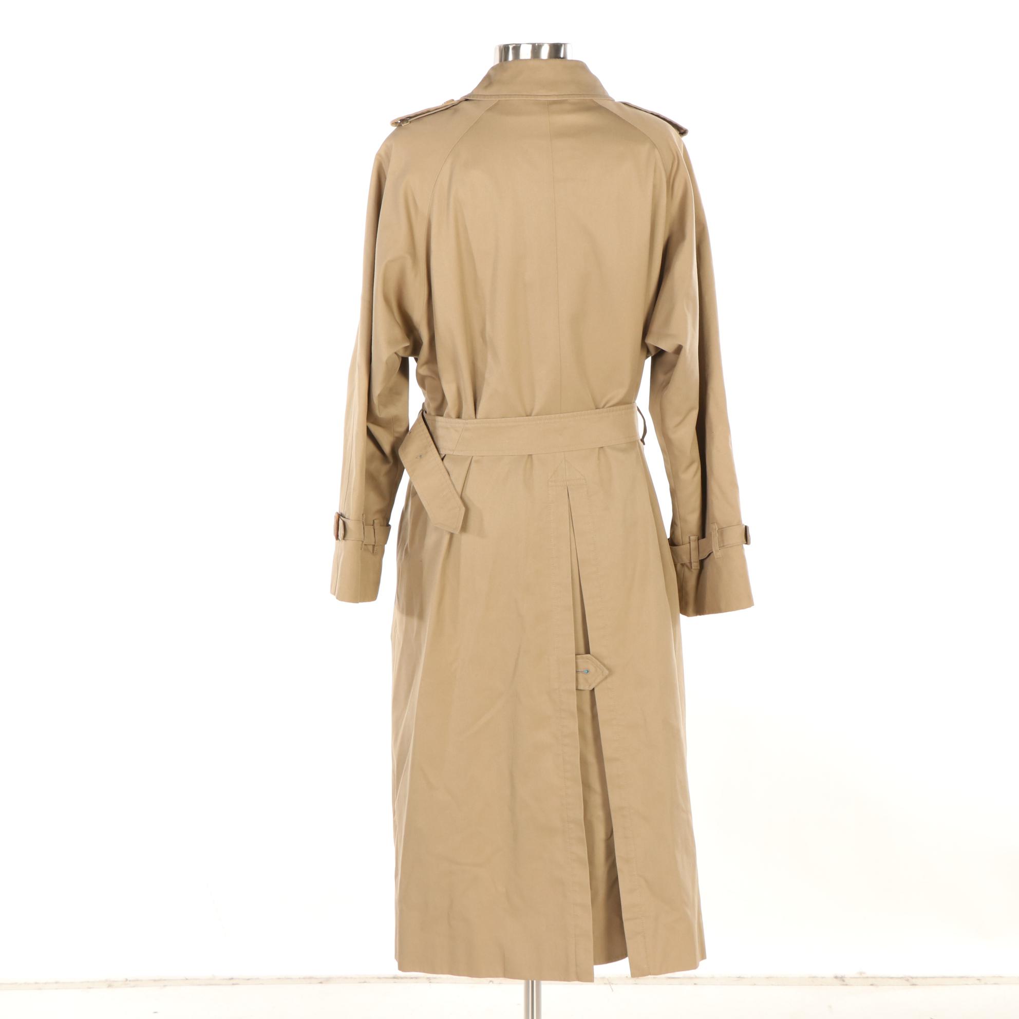Burberrys Khaki Double-Breasted Trench Coat with Removable Wool Liner