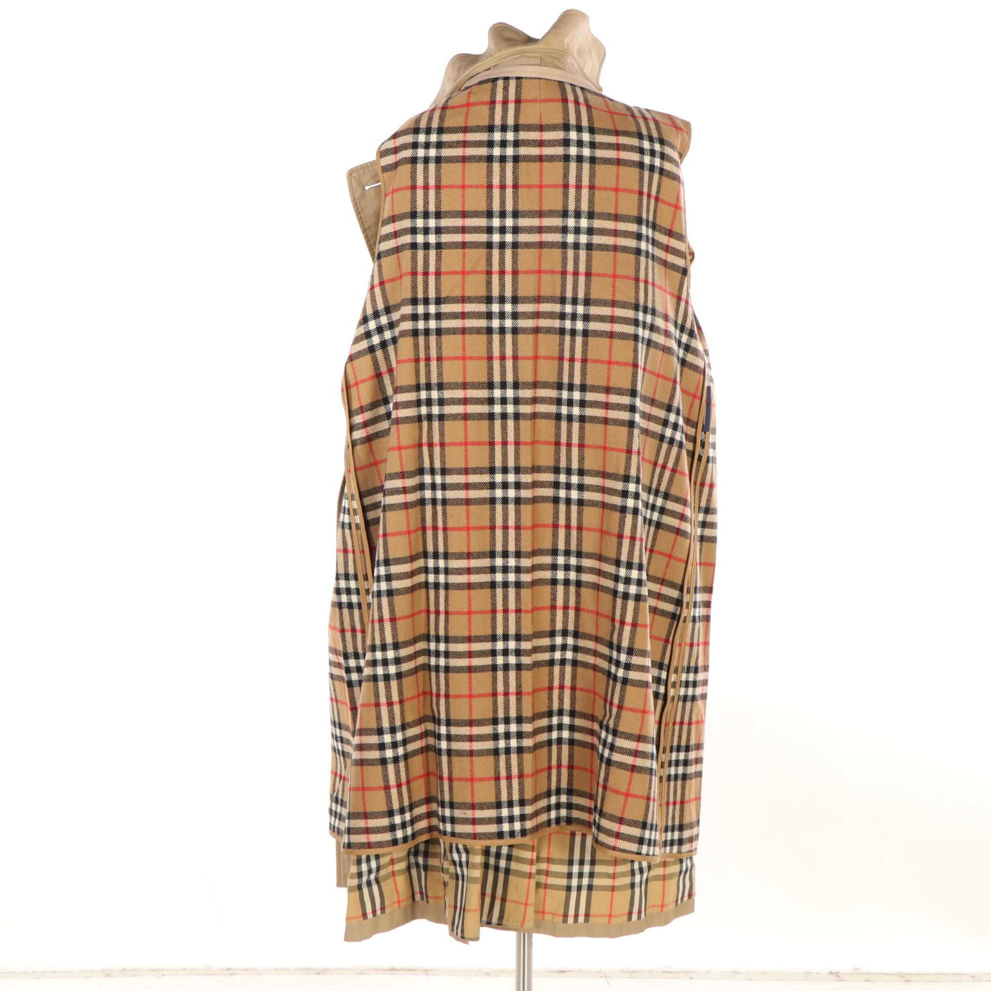 Burberrys Khaki Double-Breasted Trench Coat with Removable Wool Liner