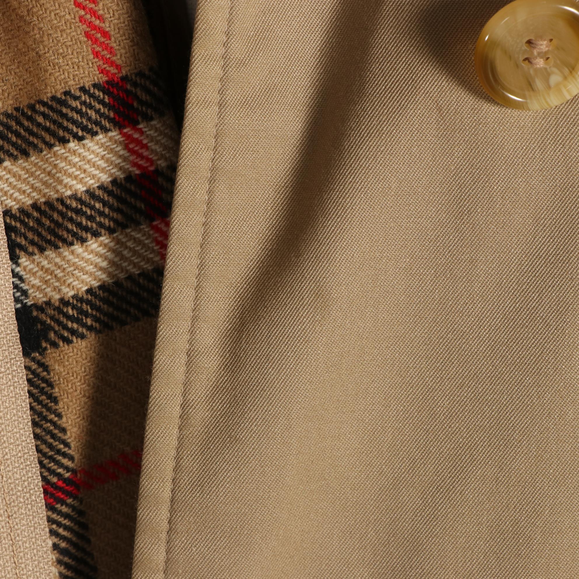 Burberrys Khaki Double-Breasted Trench Coat with Removable Wool Liner