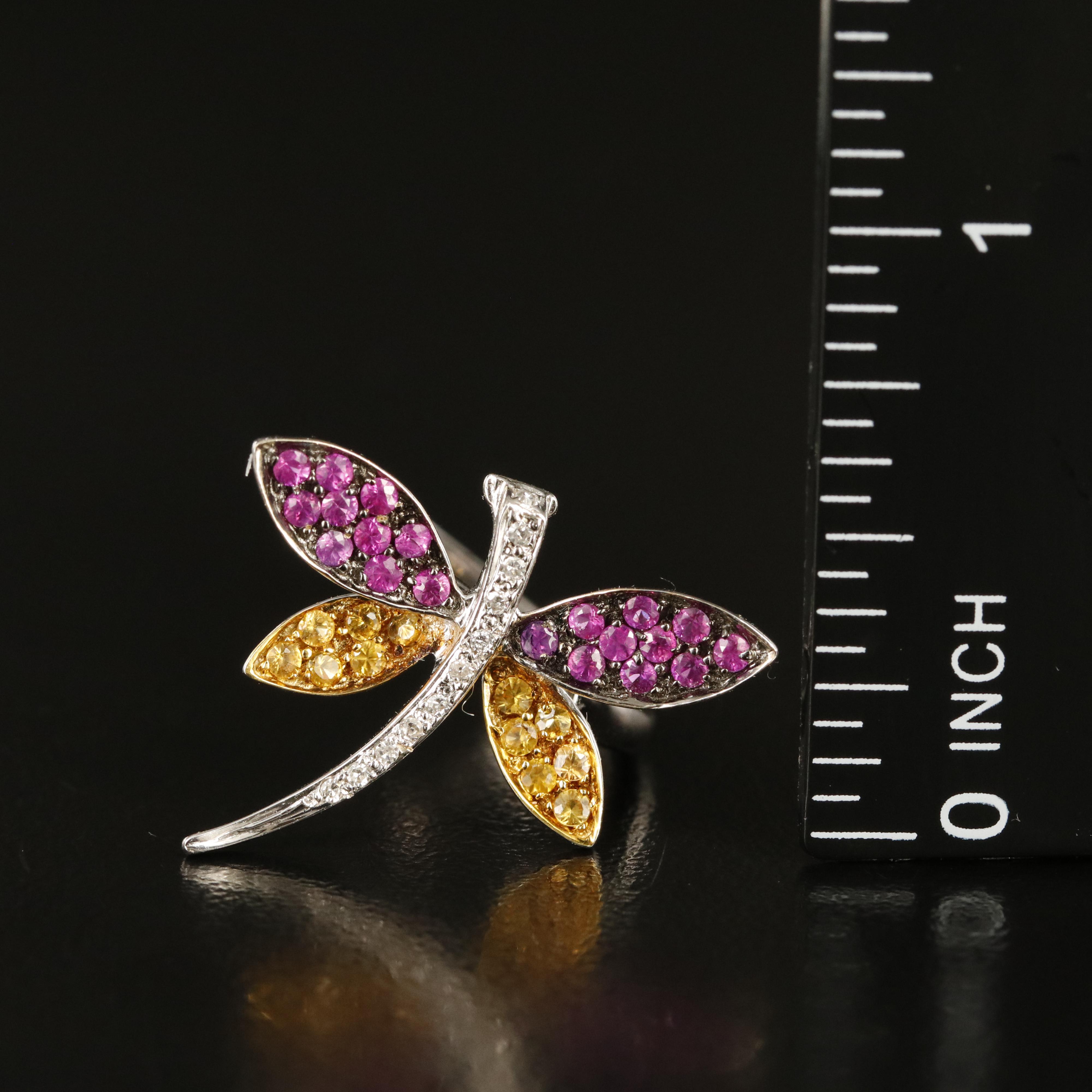 Le Vian 14K Ruby, Sapphire and Diamond Dragonfly Ring