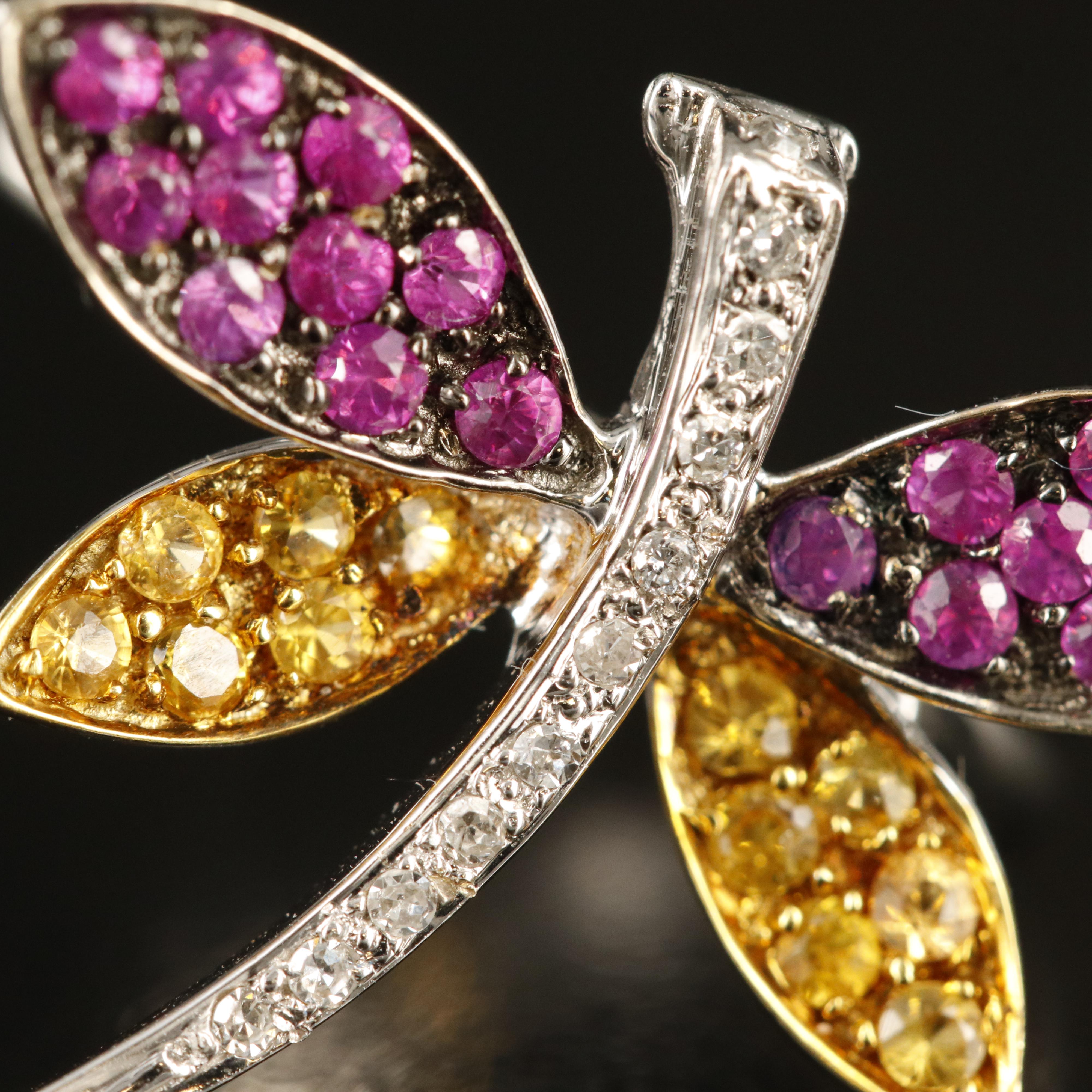 Le Vian 14K Ruby, Sapphire and Diamond Dragonfly Ring