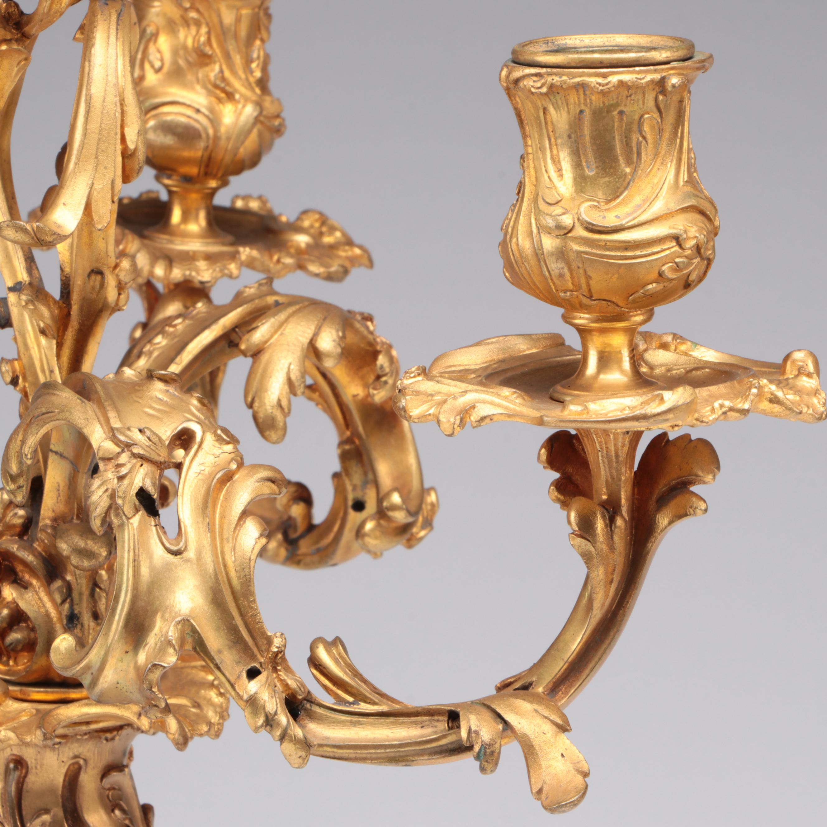 Pair of Ravinet d'Enfert Louis XV Style Ormolu Candelabra, Early 20th C
