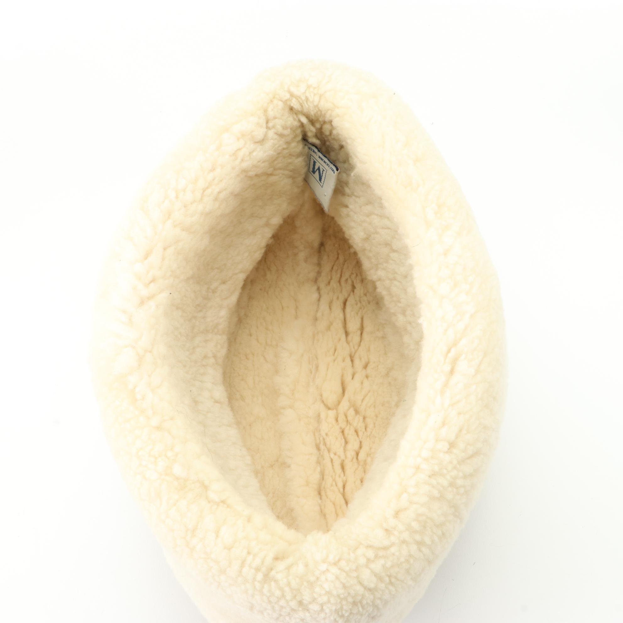 Bighorn Sheepskin Company Hat, Trapper Hat, and Olympia Sports Leather Gloves