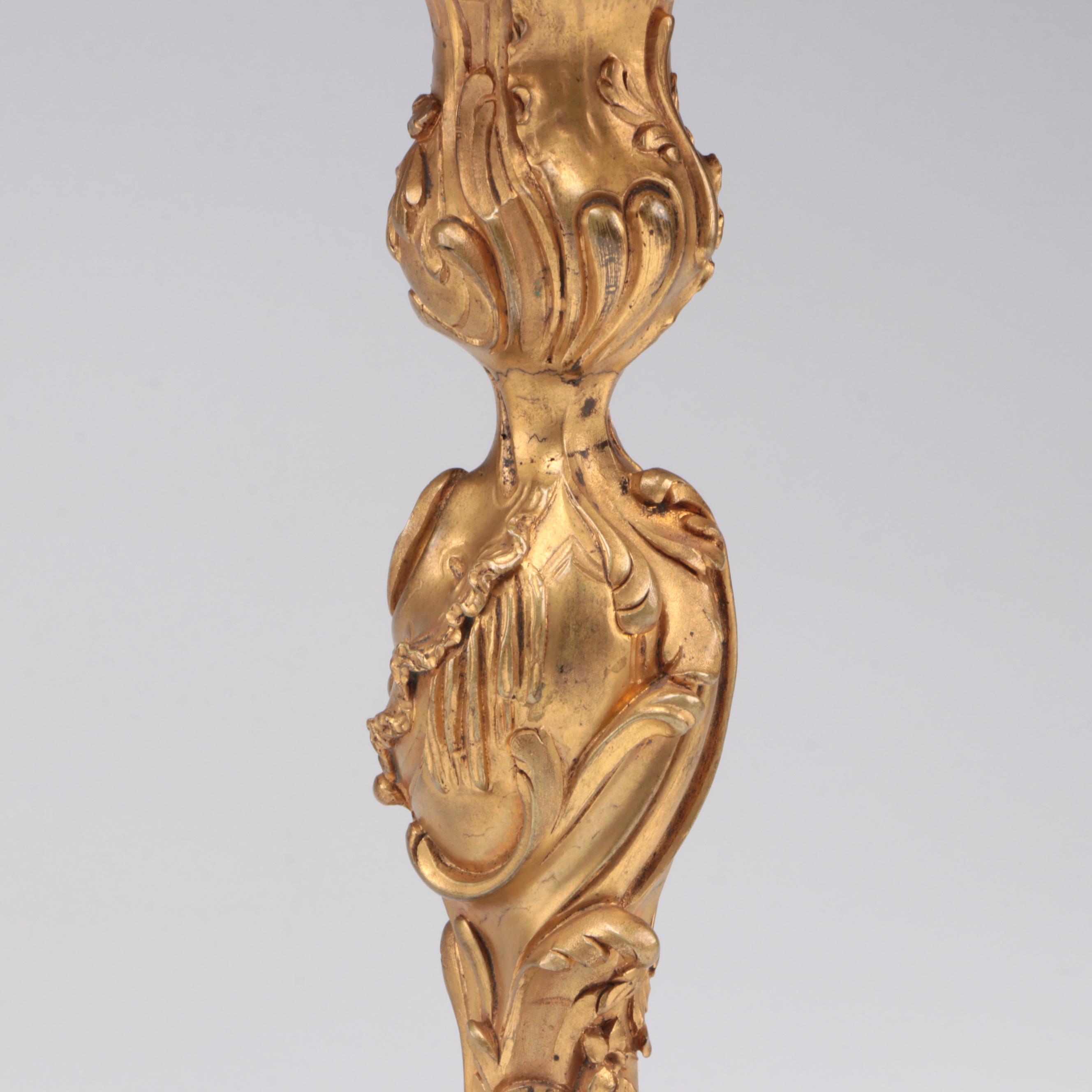 Pair of Ravinet d'Enfert Louis XV Style Ormolu Candelabra, Early 20th C