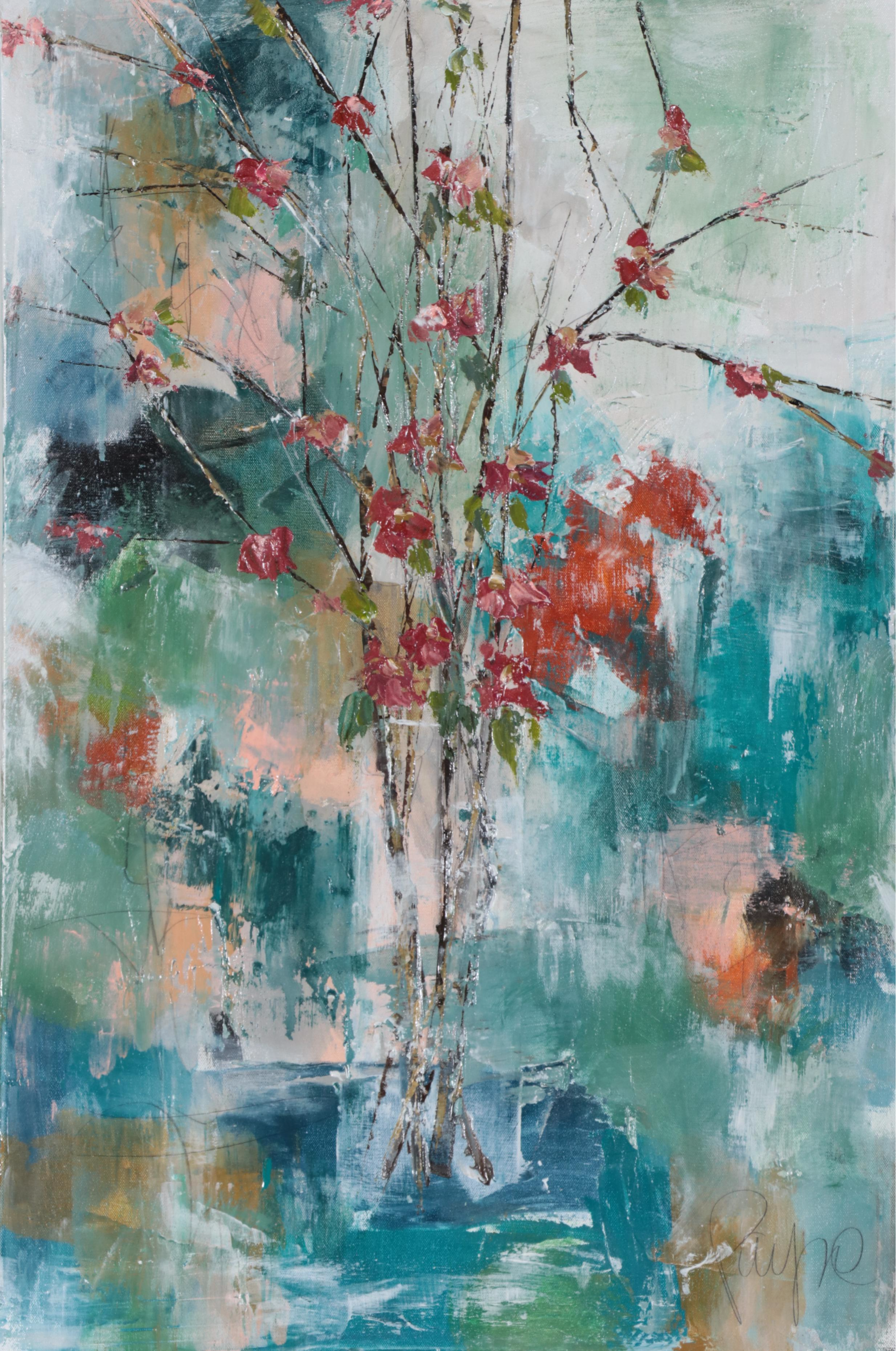 Melissa Payne Baker Floral Acrylic Painting "Fall Quince," 2017