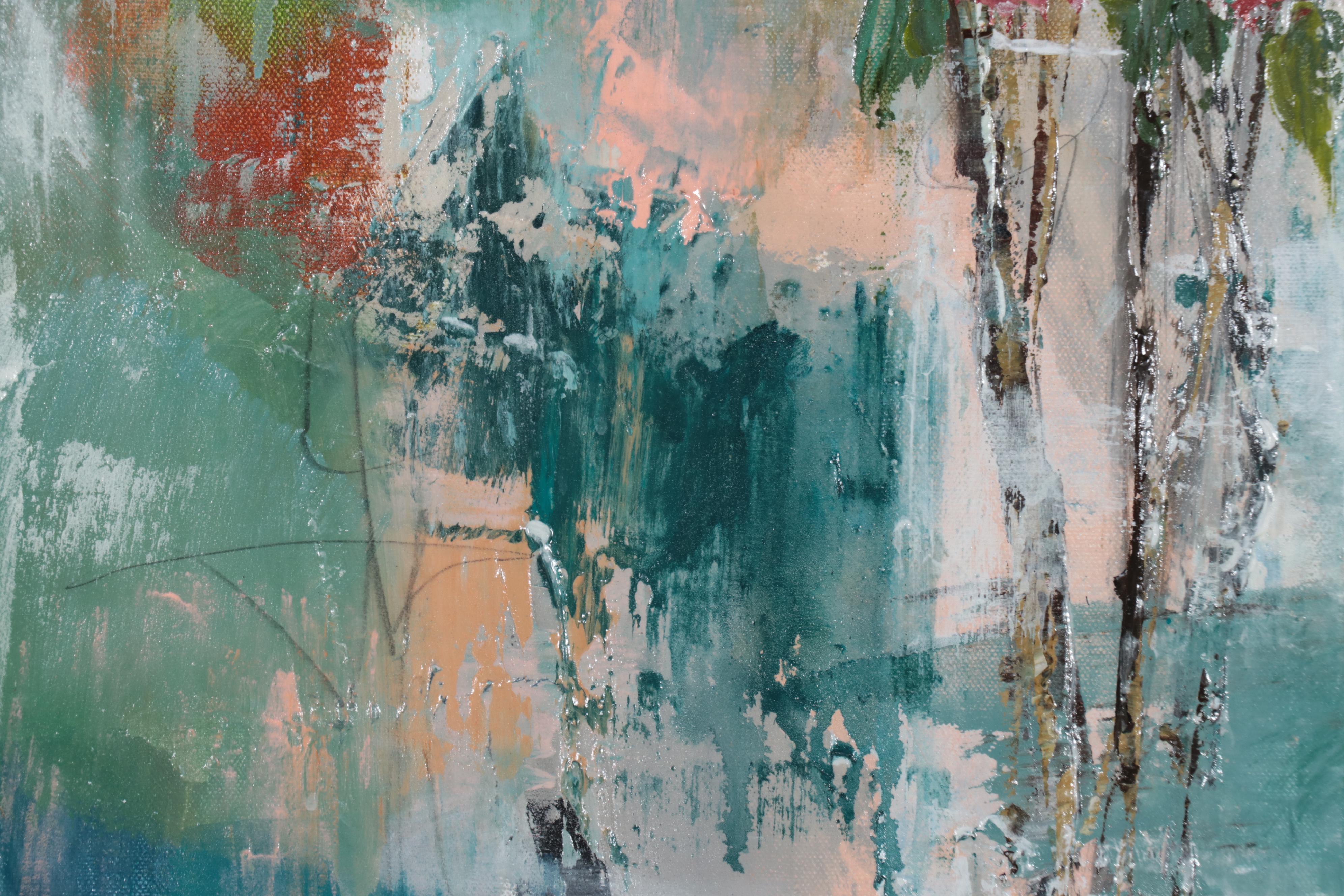 Melissa Payne Baker Floral Acrylic Painting "Fall Quince," 2017