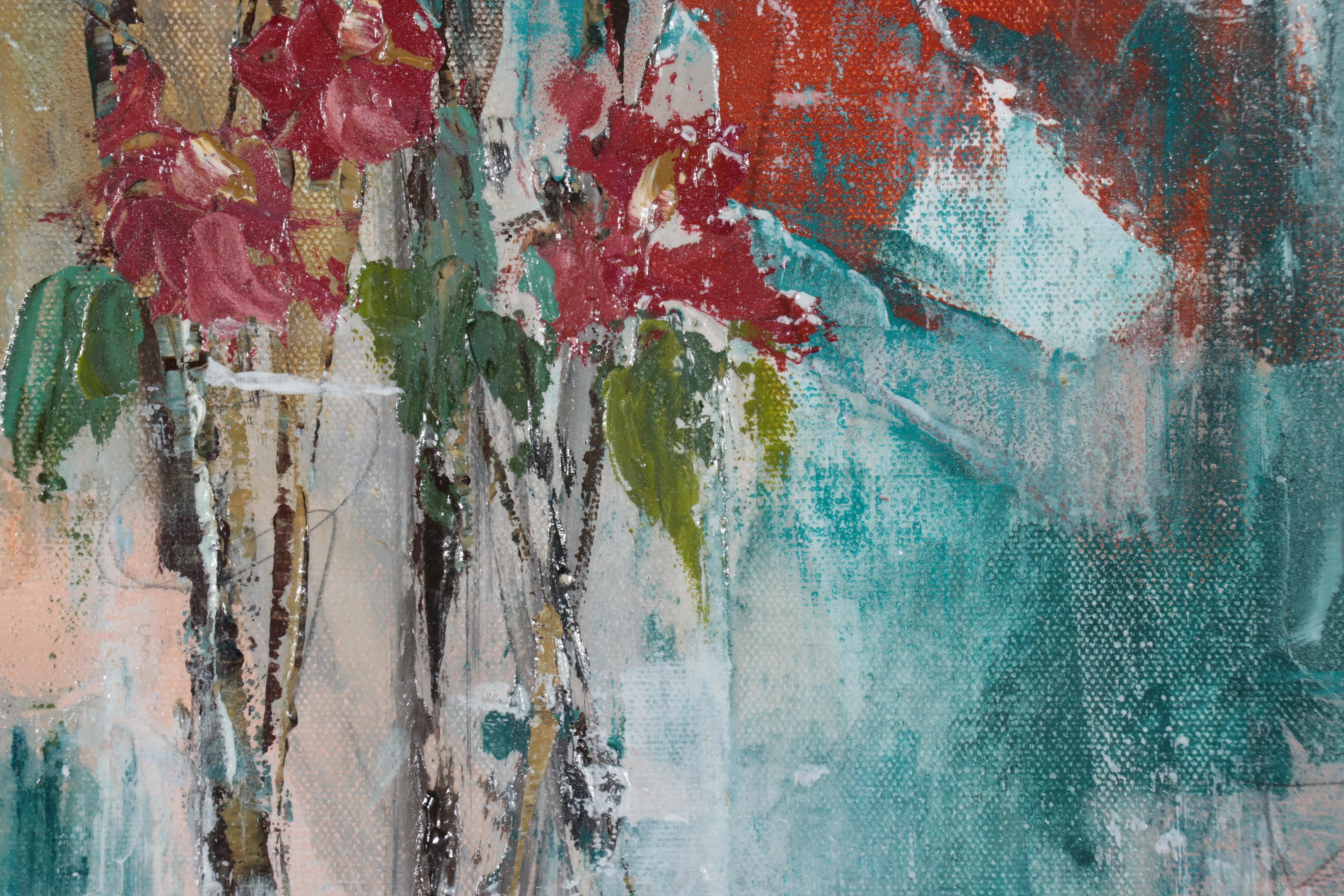 Melissa Payne Baker Floral Acrylic Painting "Fall Quince," 2017