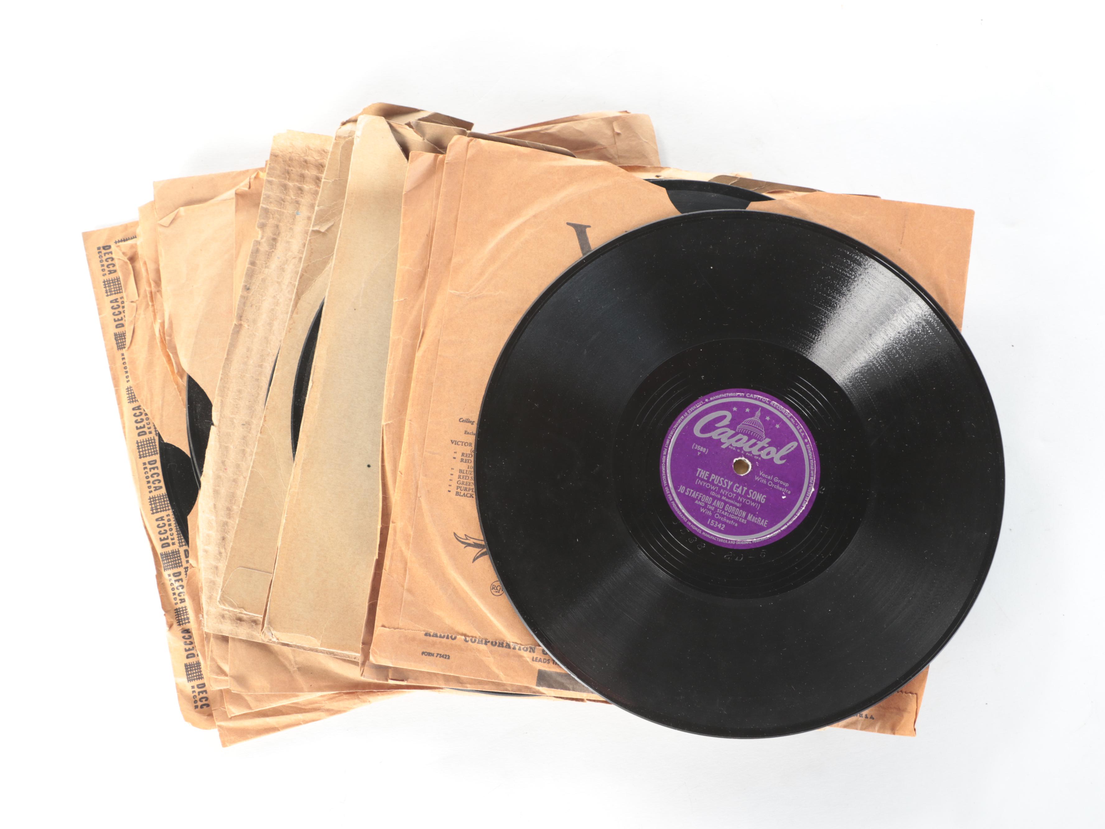 Webster-Chicago Portable Turntable With Record Albums and Vinyl Records